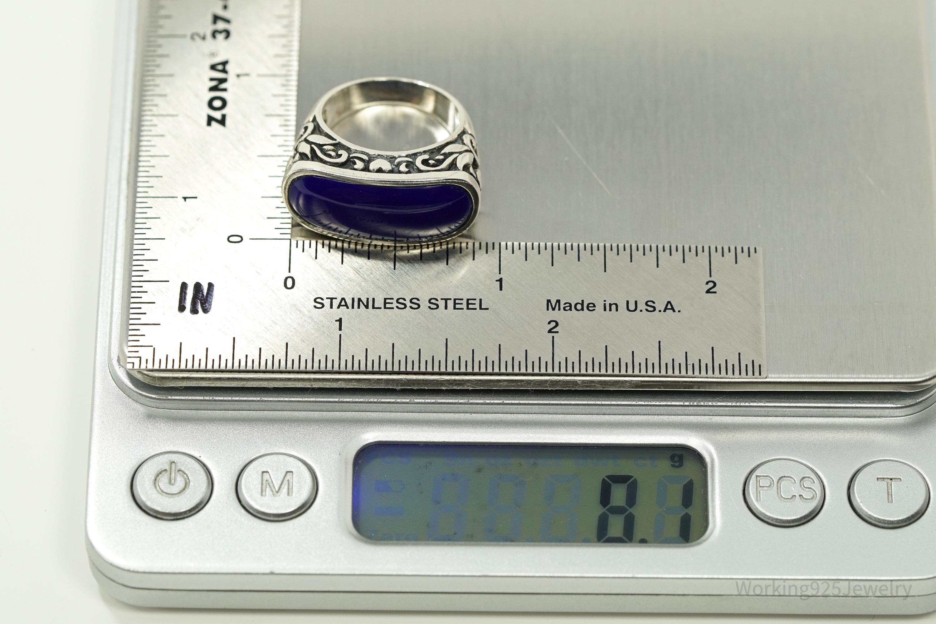 Vintage Lapis Lazuli Sterling Silver Ring - Size 6