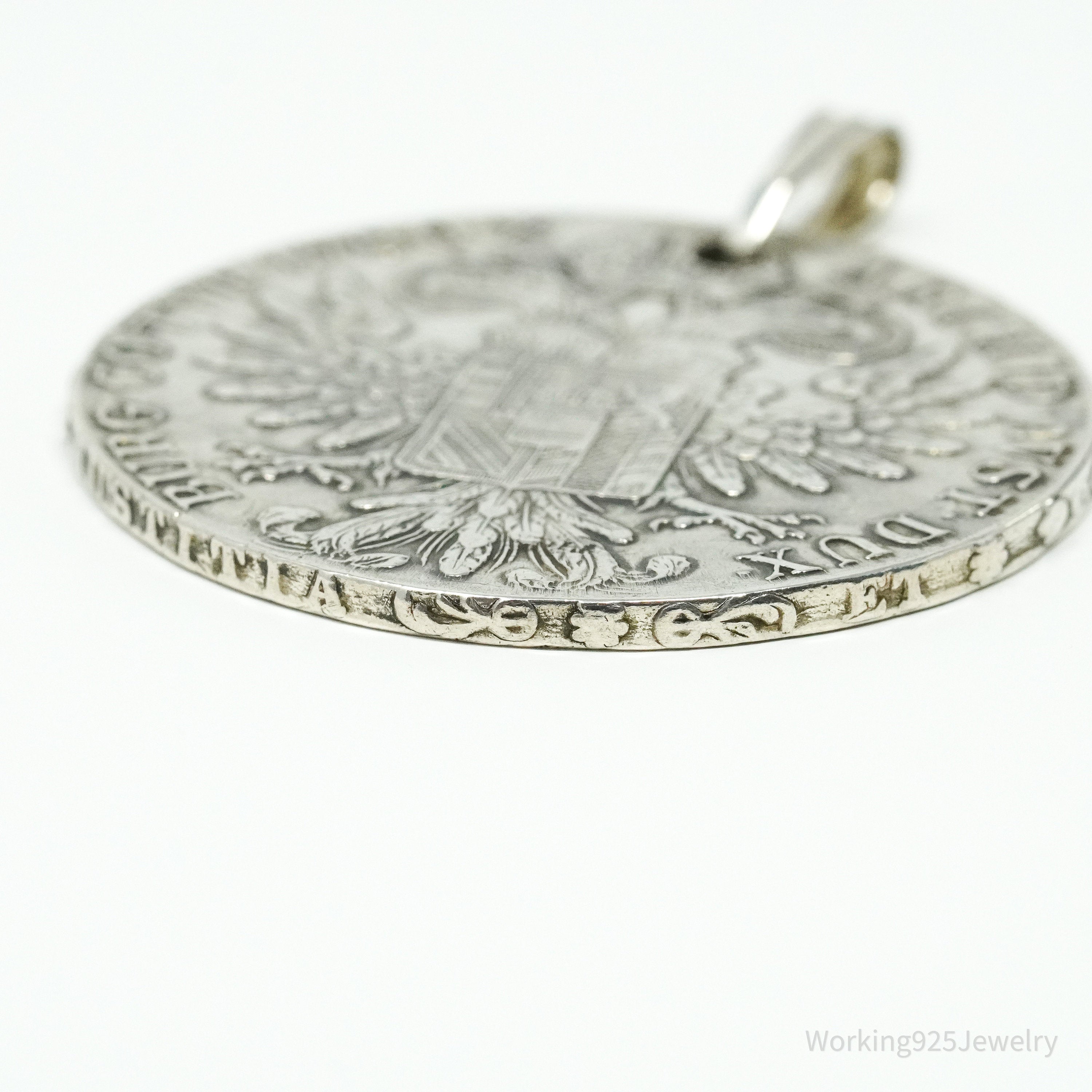 Antique 1780 Austrian Thaler Coin Piece Silver Pendant