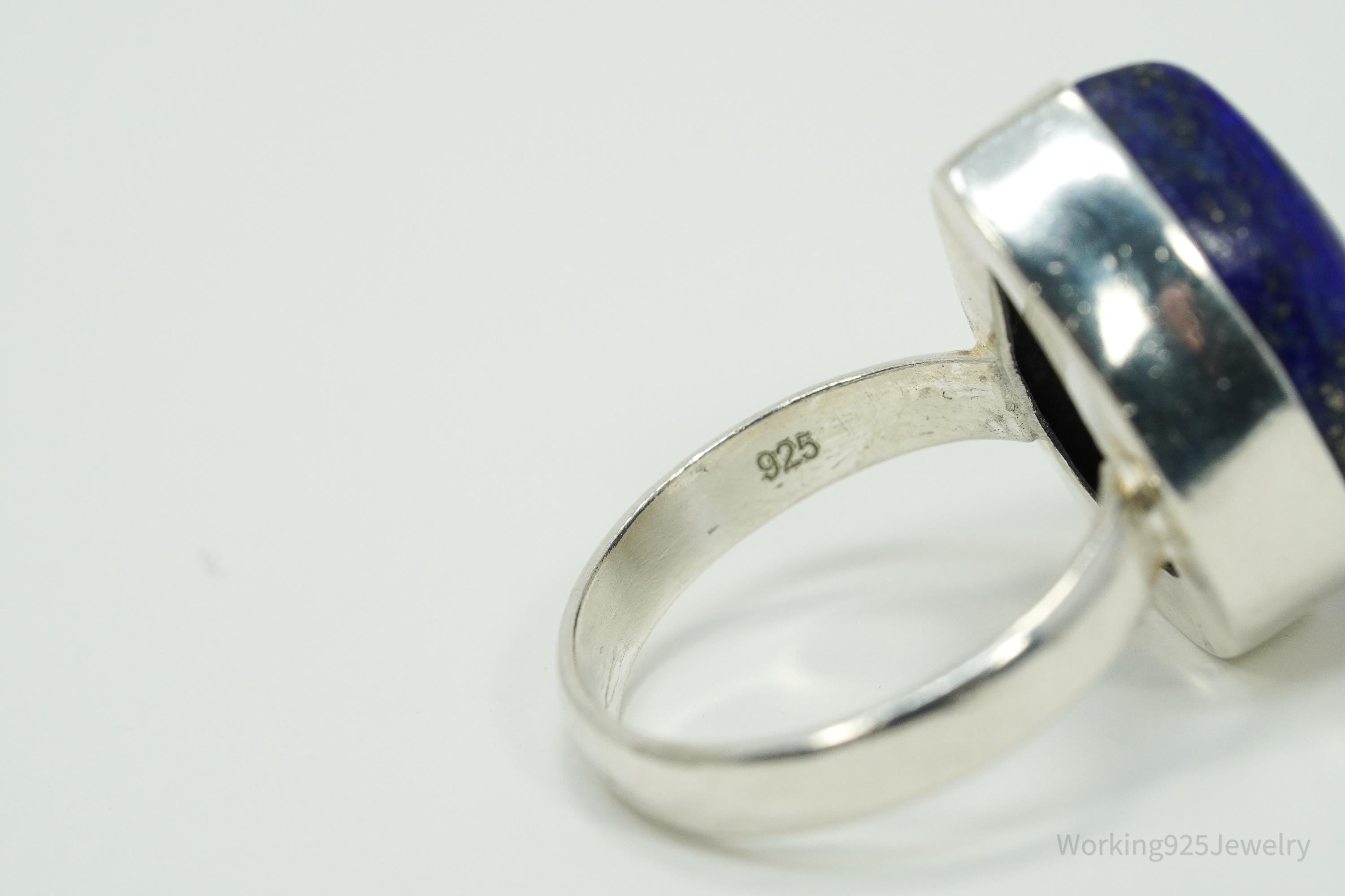 Vintage Lapis Lazuli Sterling Silver Ring - Size 7.25