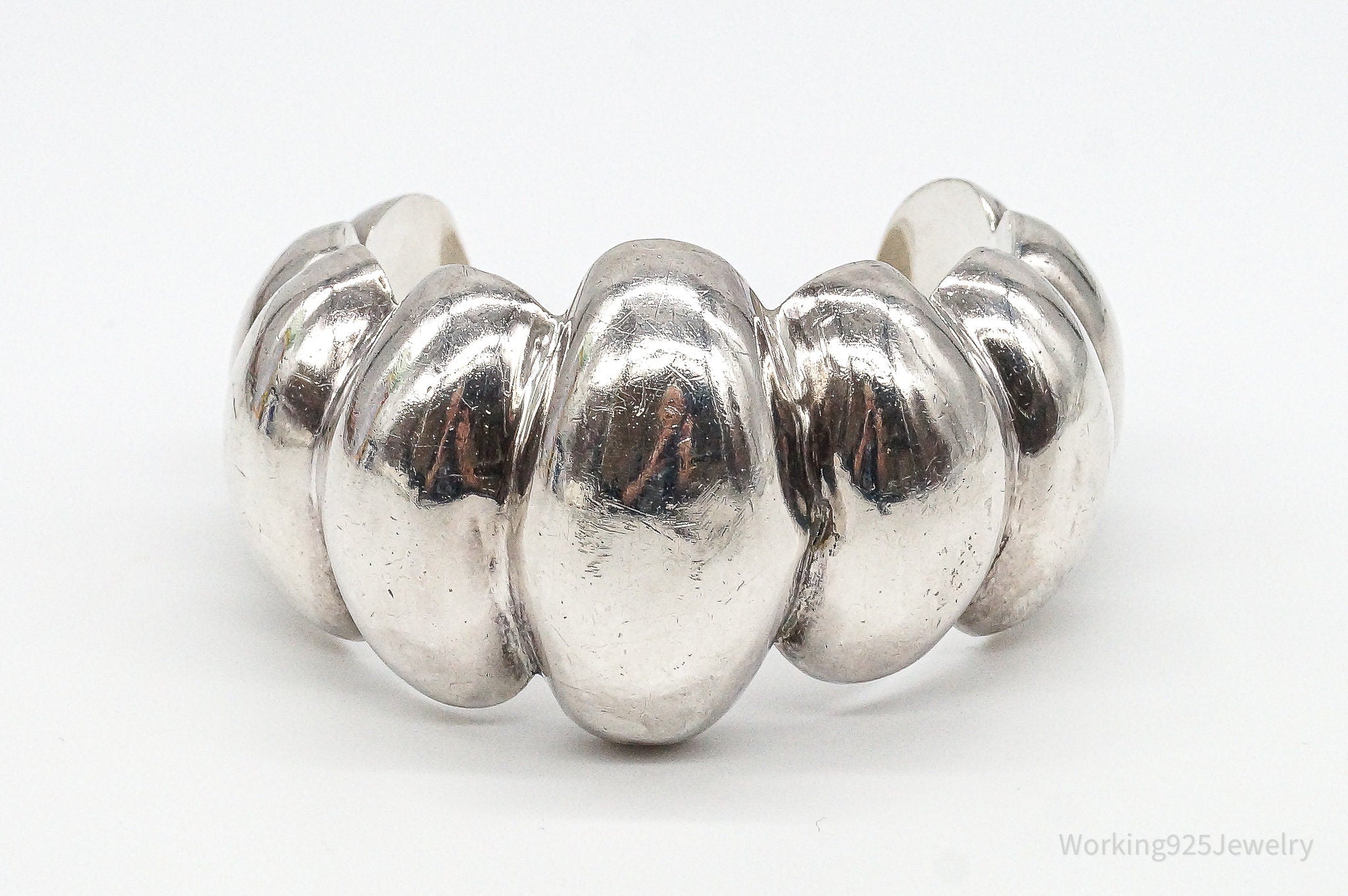 RARE Vintage Mexico Modernist Los Ballesteros Sterling Silver Bracelet