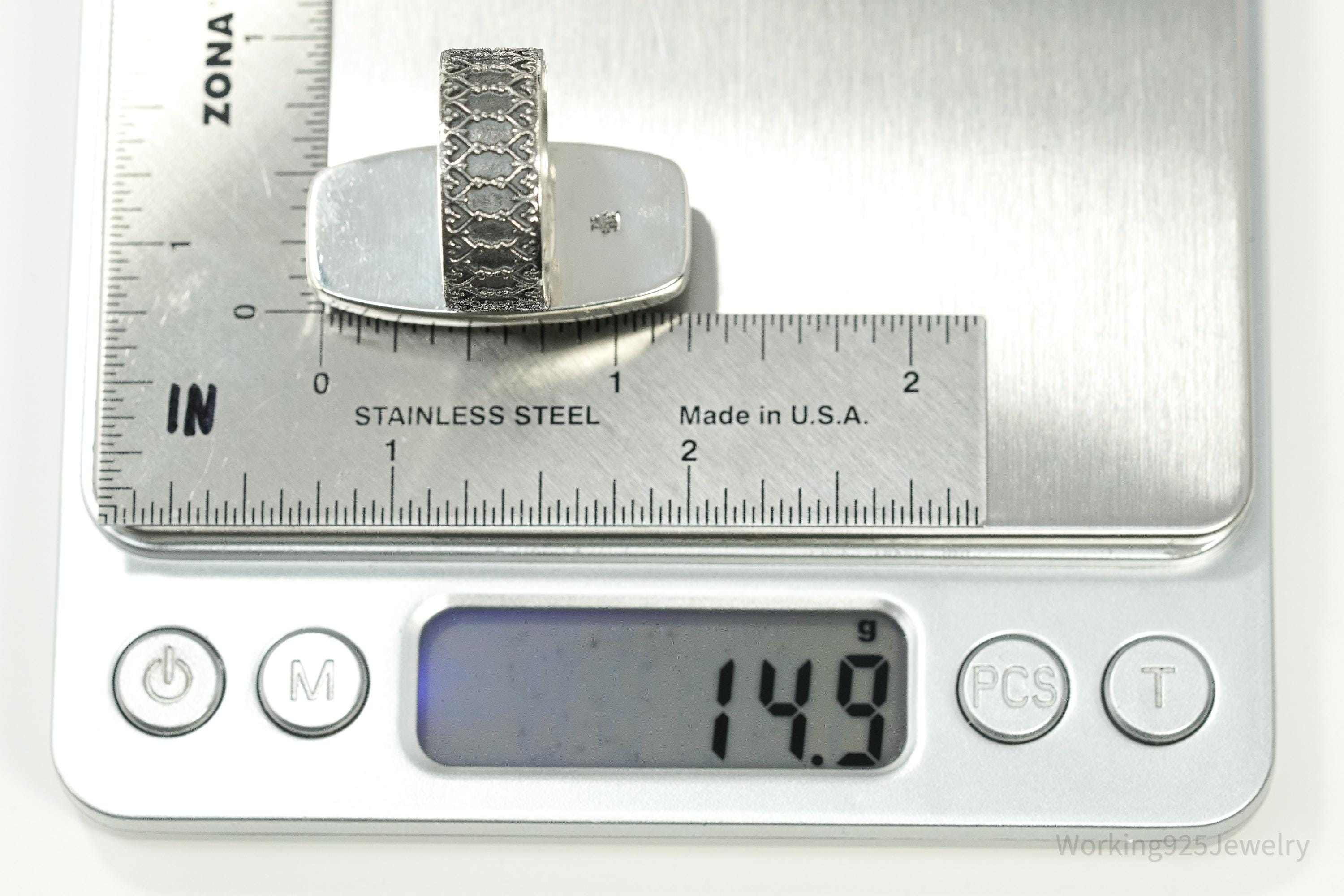 Jay King Desert Rose Labradorite Rainbow Flash Sterling Silver Ring - Size 10