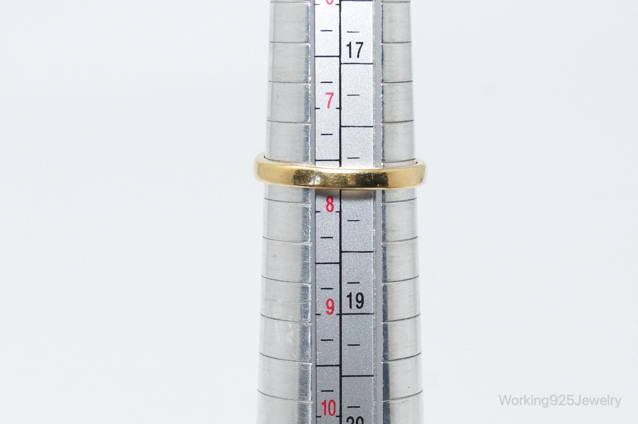 Vintage Large Purple Cubic Zirconia Gold Vermeil Sterling Silver Ring Size 7.75