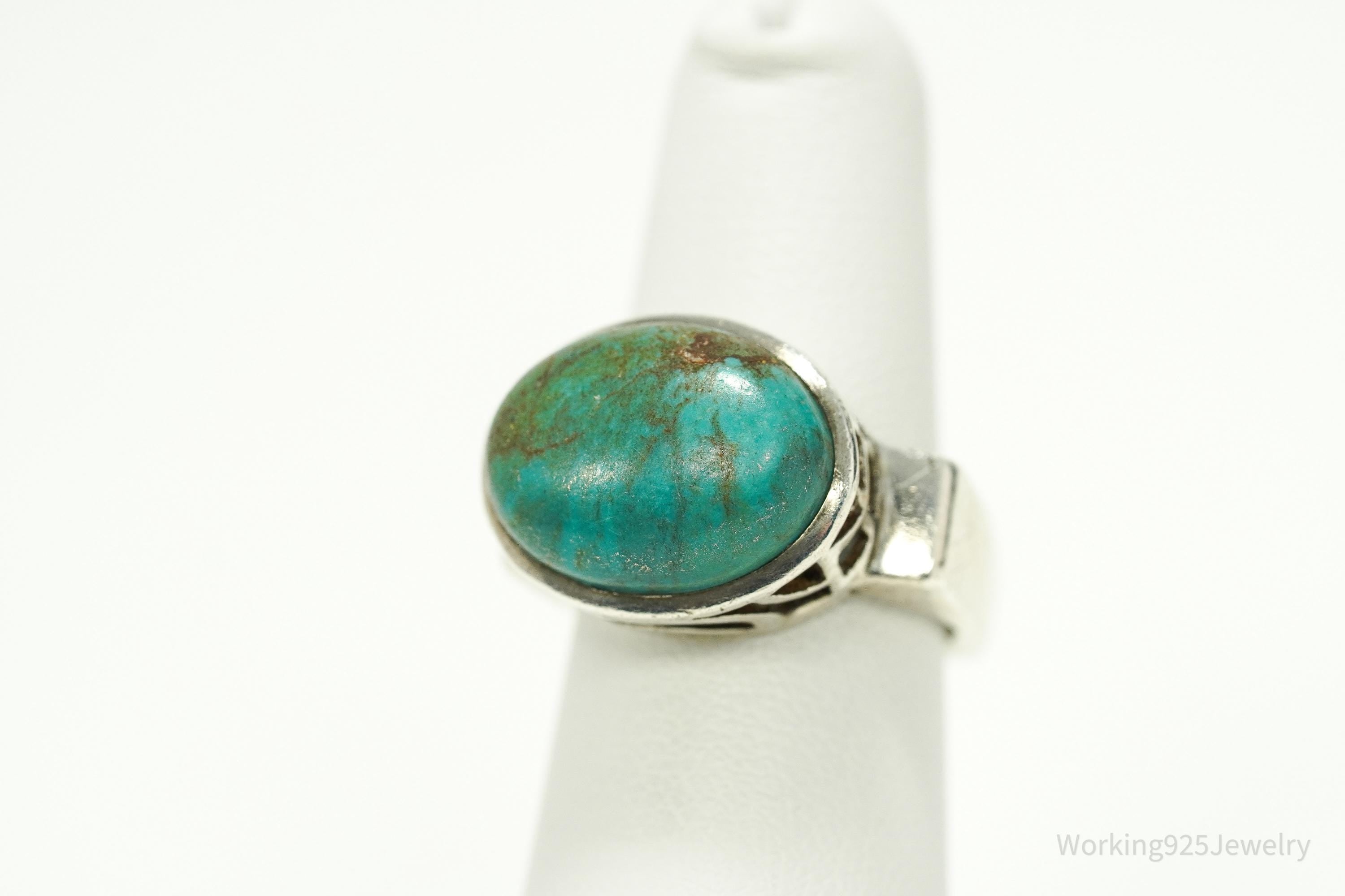 Vintage Designer Silpada Retired Turquoise Sterling Silver Ring - Size 6.25