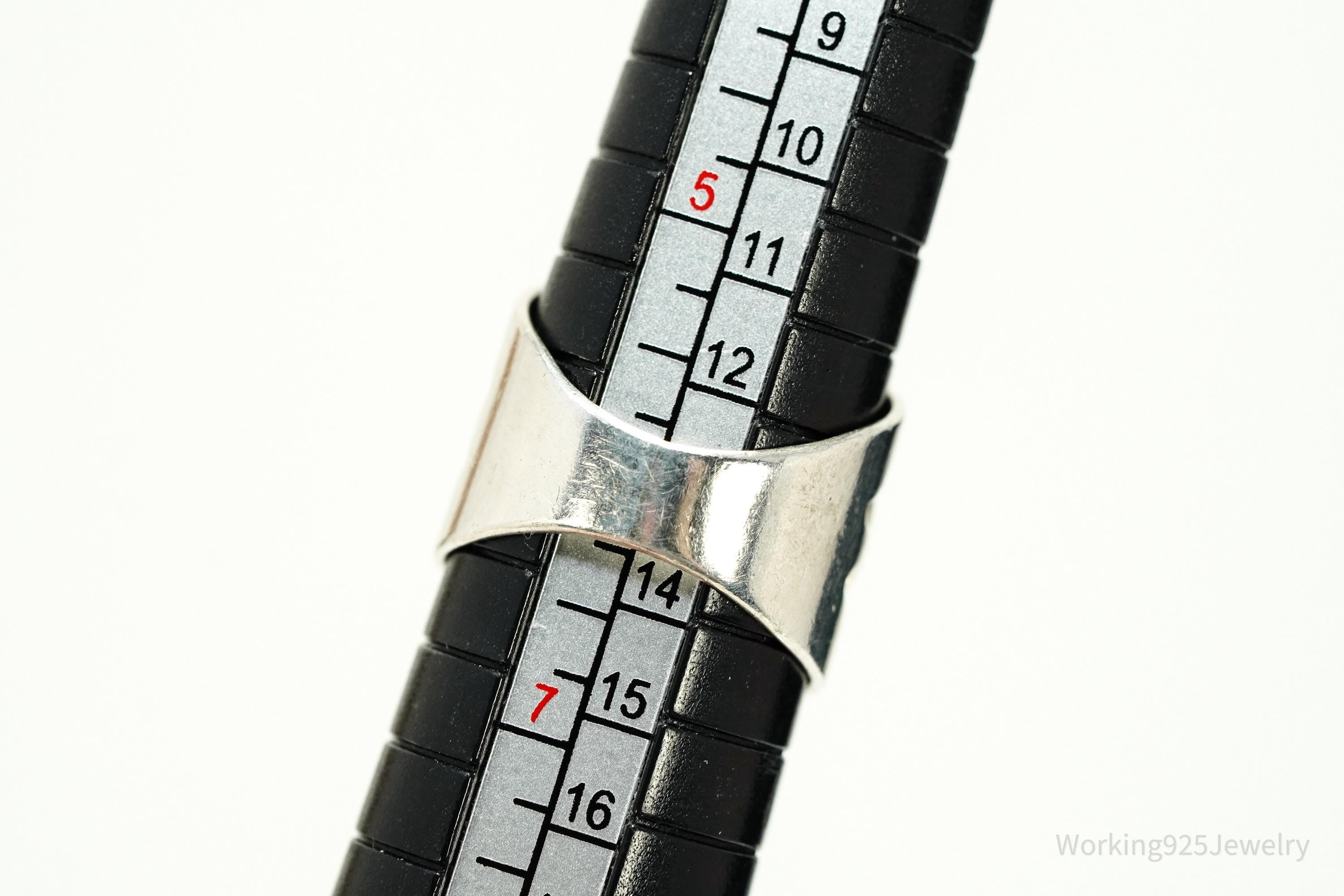 Vintage JAY KING Aqua Chalcedony Sterling Silver Ring - Size 6.25