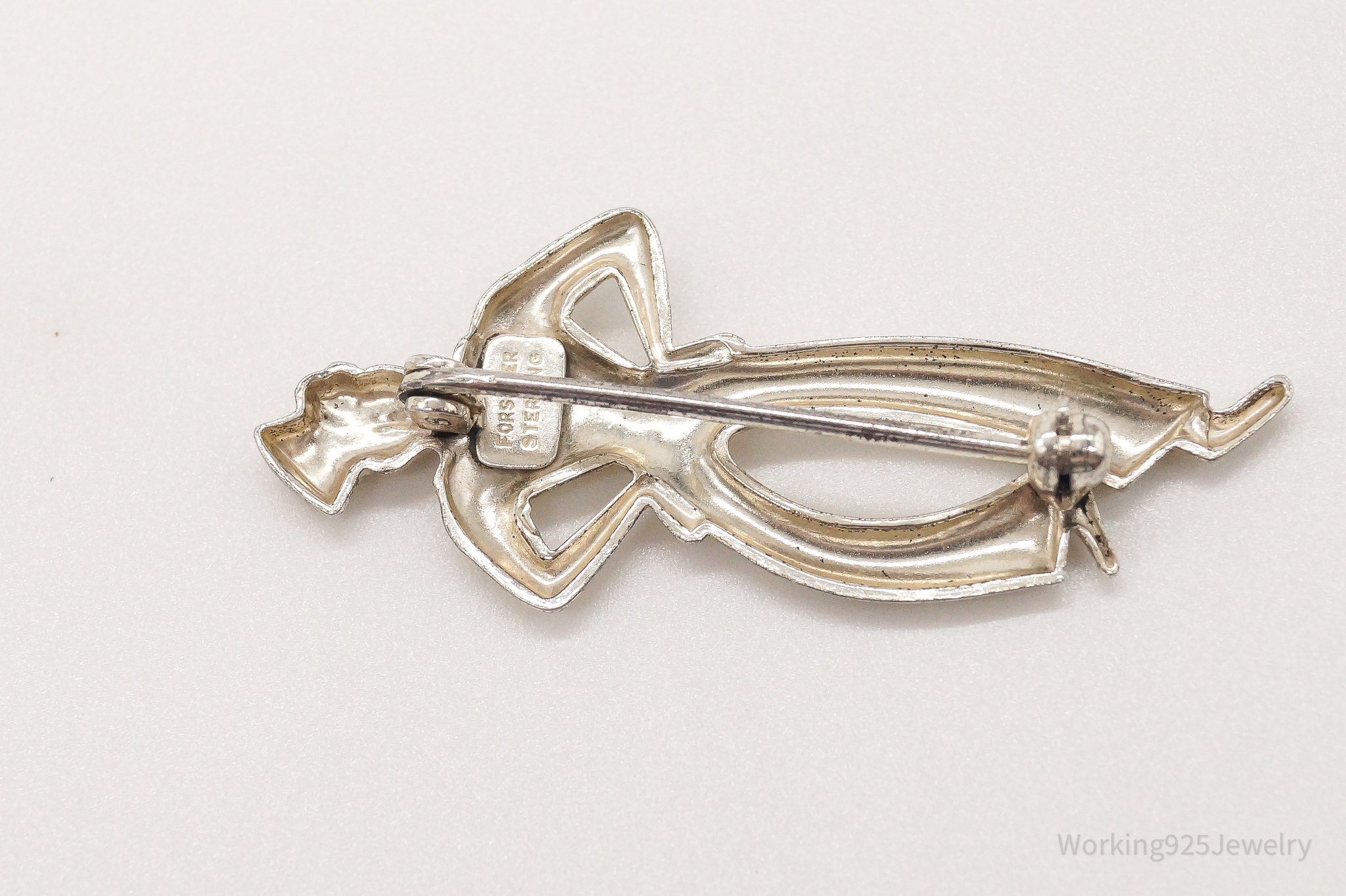 Vintage 1940s Forstner Dancing Sailor Sterling Silver Brooch Pin