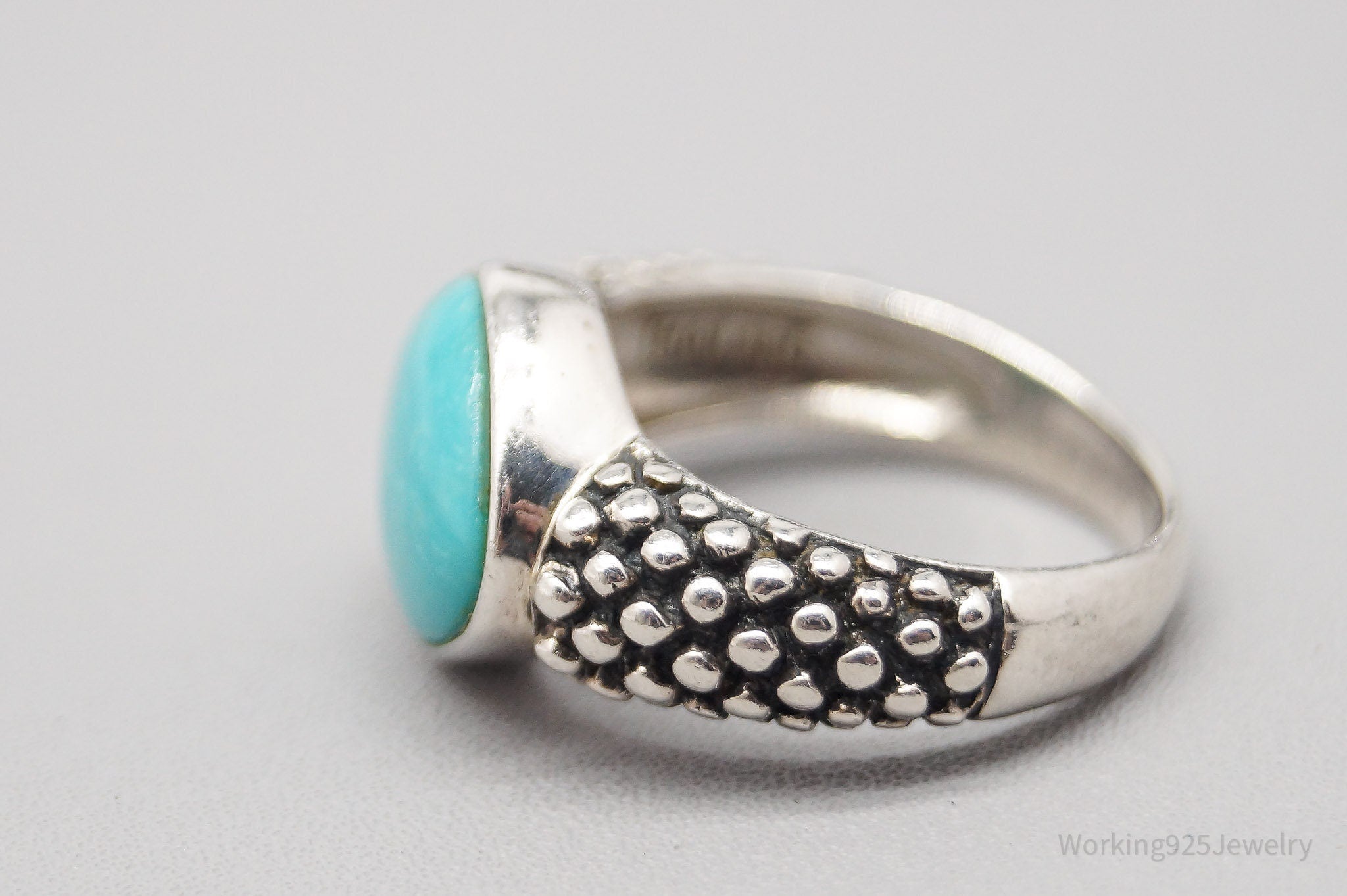 Vintage Turquoise Sterling Silver Ring - Size 6