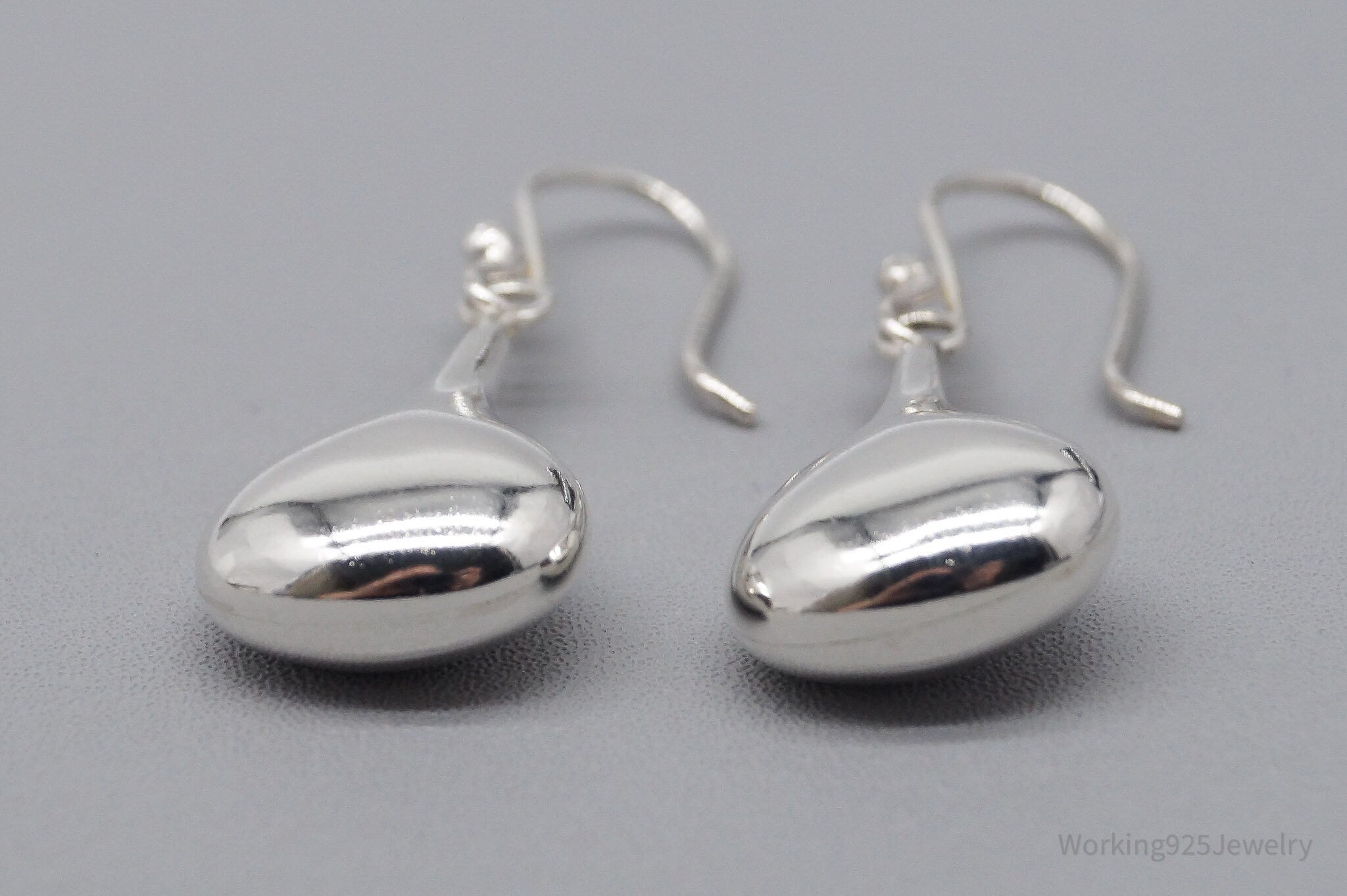 Vintage Teardrop Sterling Silver Earrings