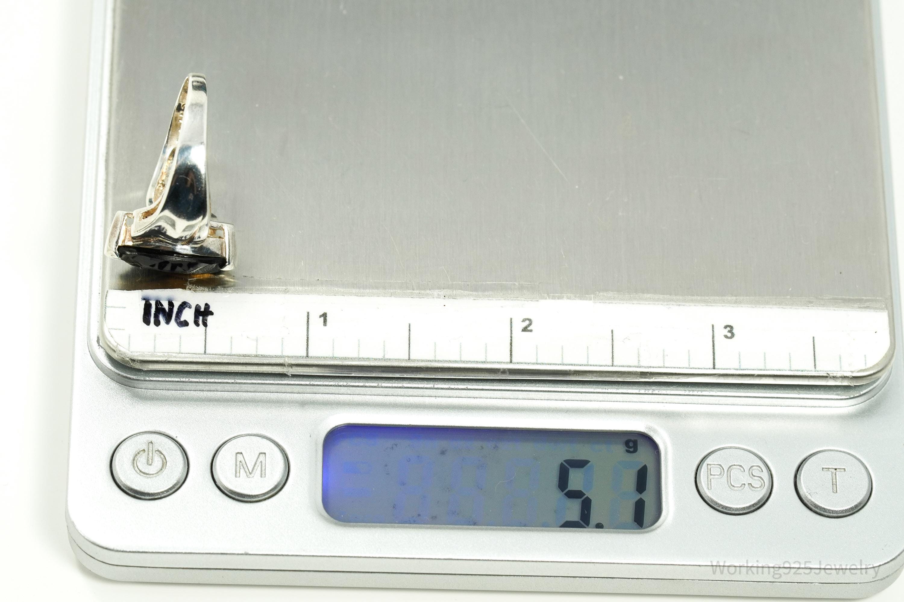 Vintage Smoky Topaz Sterling Silver Ring - Size 7