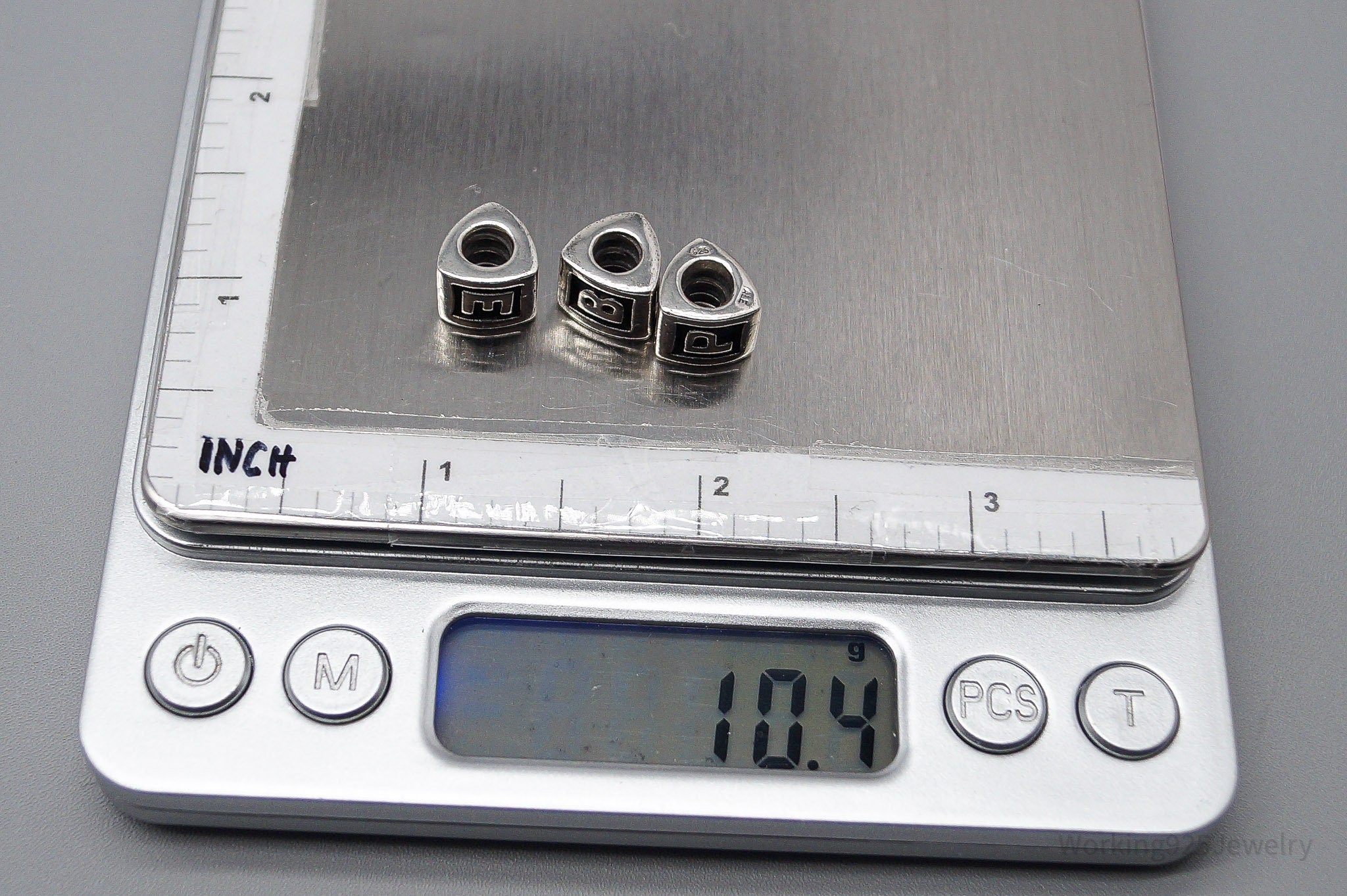 Retired Authentic Pandora B P E Alphabet Letter Charms Sterling Silver Set