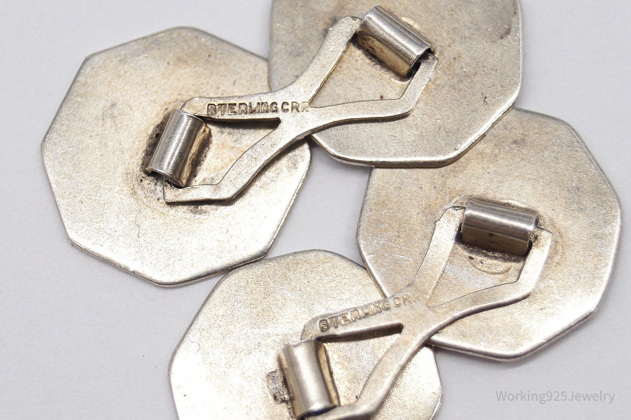 Antique Octagon Sterling Silver Cufflinks