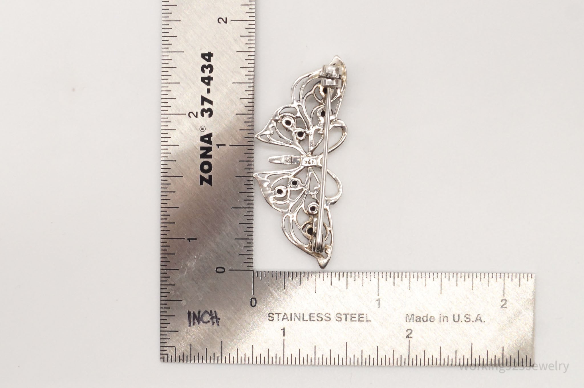 Vintage Sterling Silver Butterfly Filigree outlets Brooch Pin