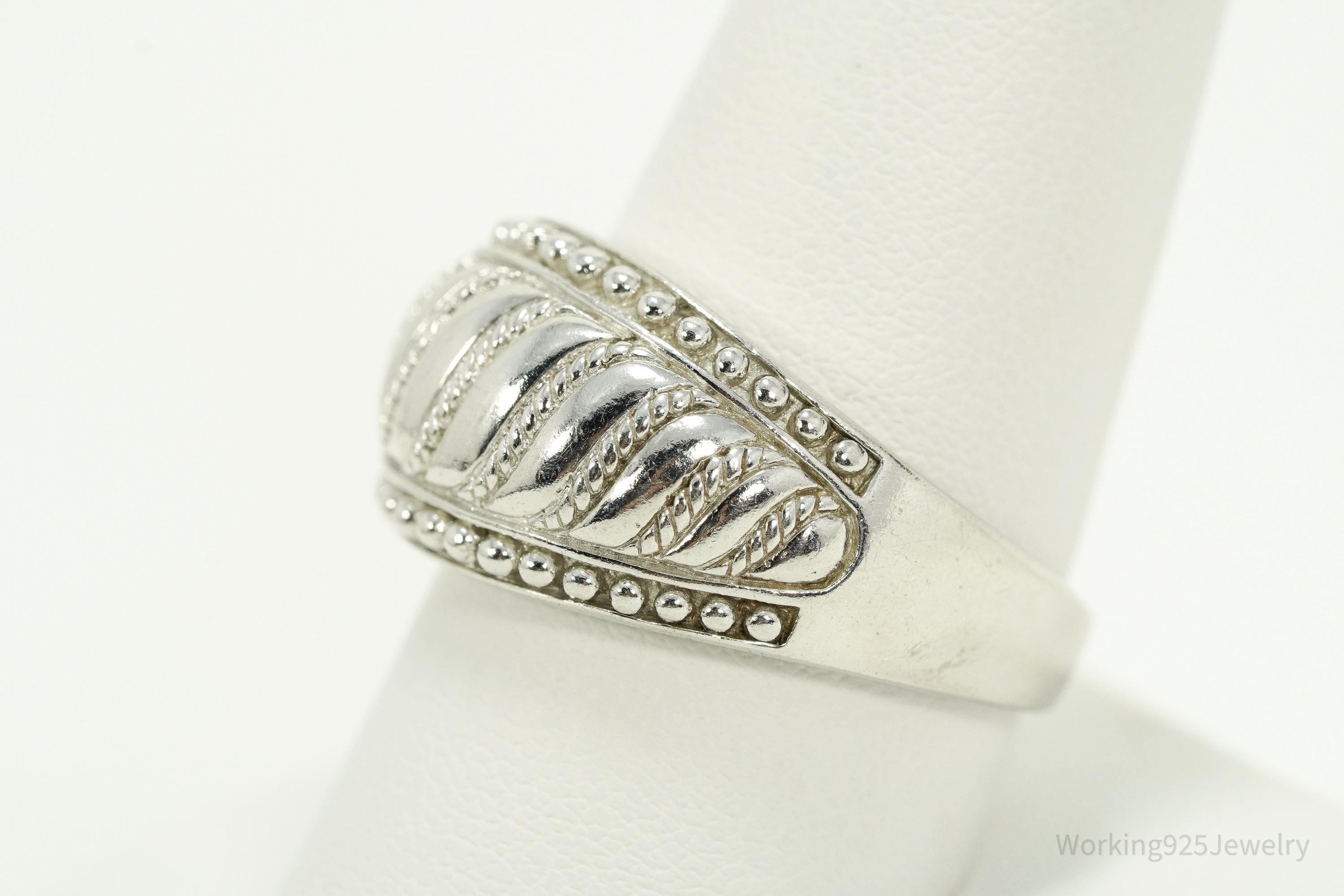 Vintage Designer Judith Ripka Sterling Silver Band Ring - Size 10