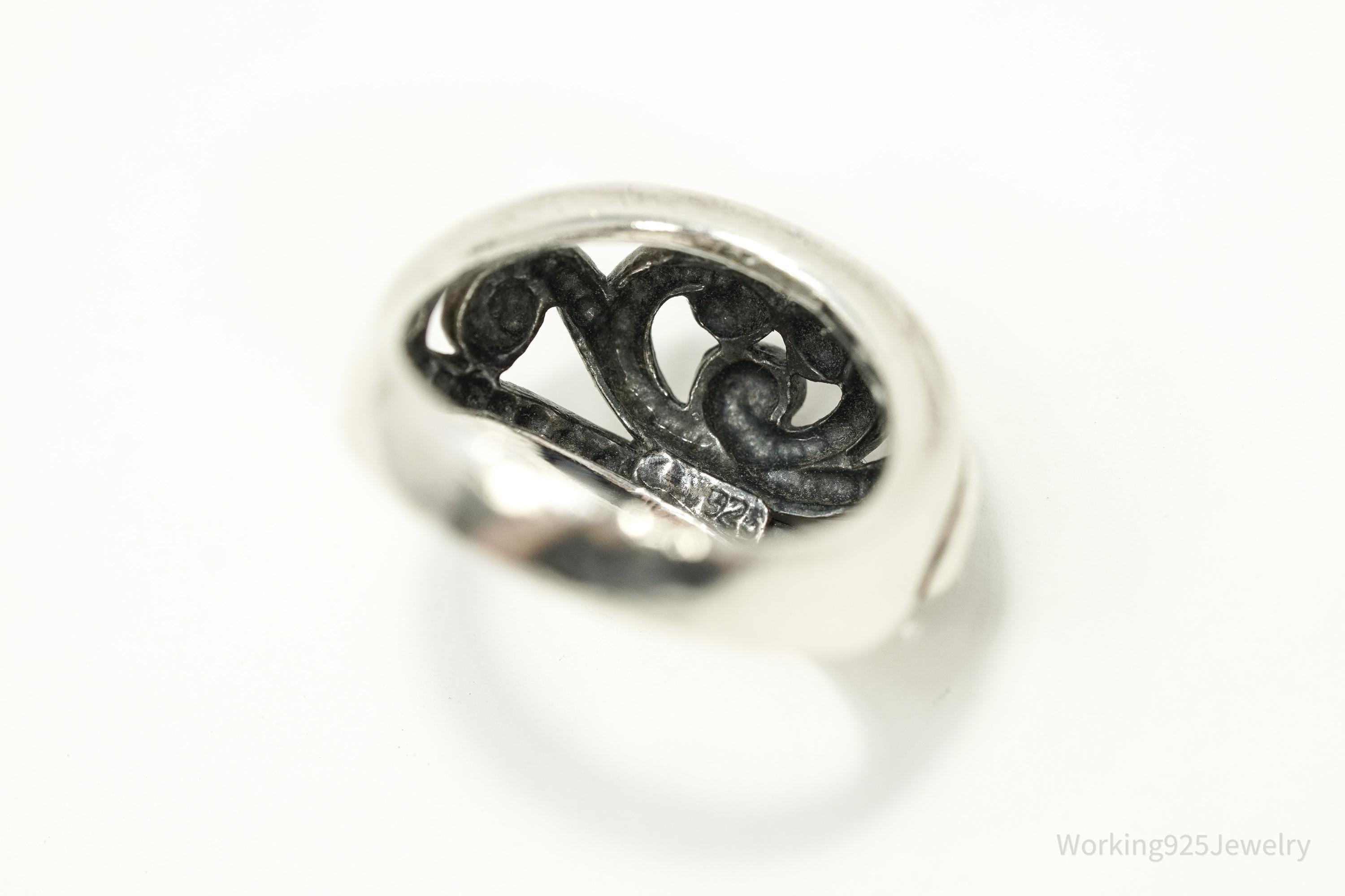 Vintage Scrolls & Swirls Sterling Silver Ring - Size 6