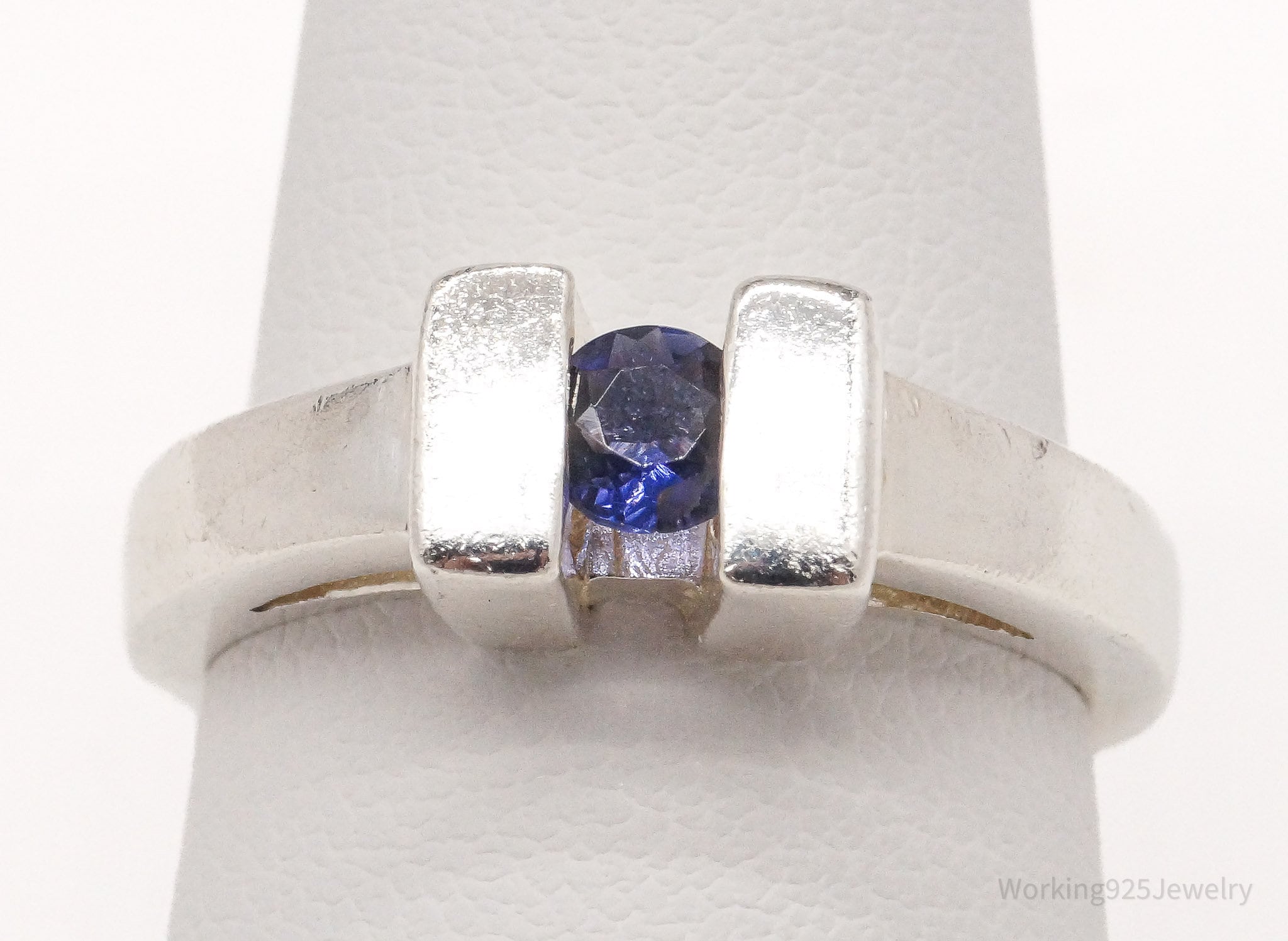 Vintage Tanzanite Sterling Silver Ring - Size 7.75