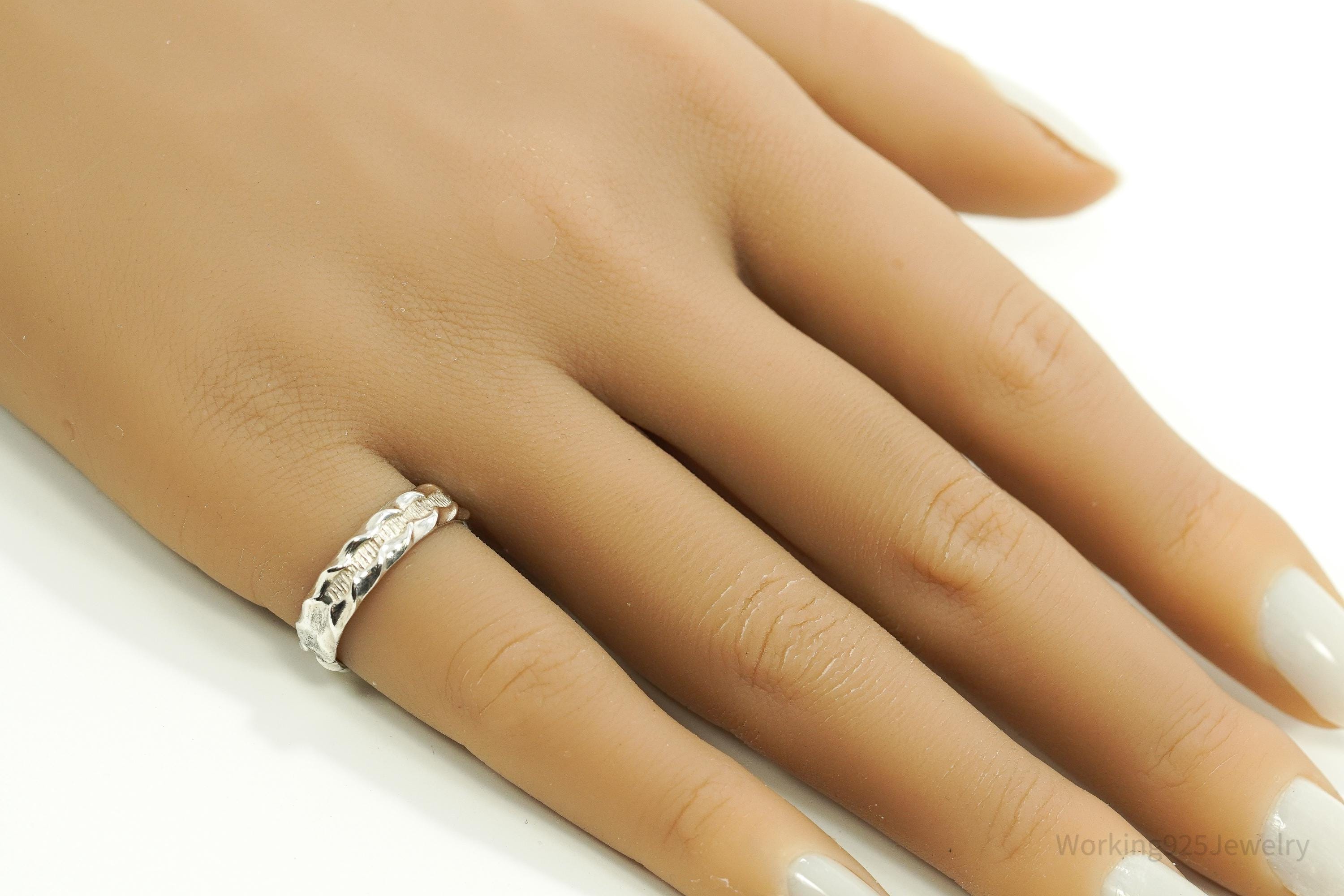 Vintage Native American Sterling Silver Band Ring - Size 6.5
