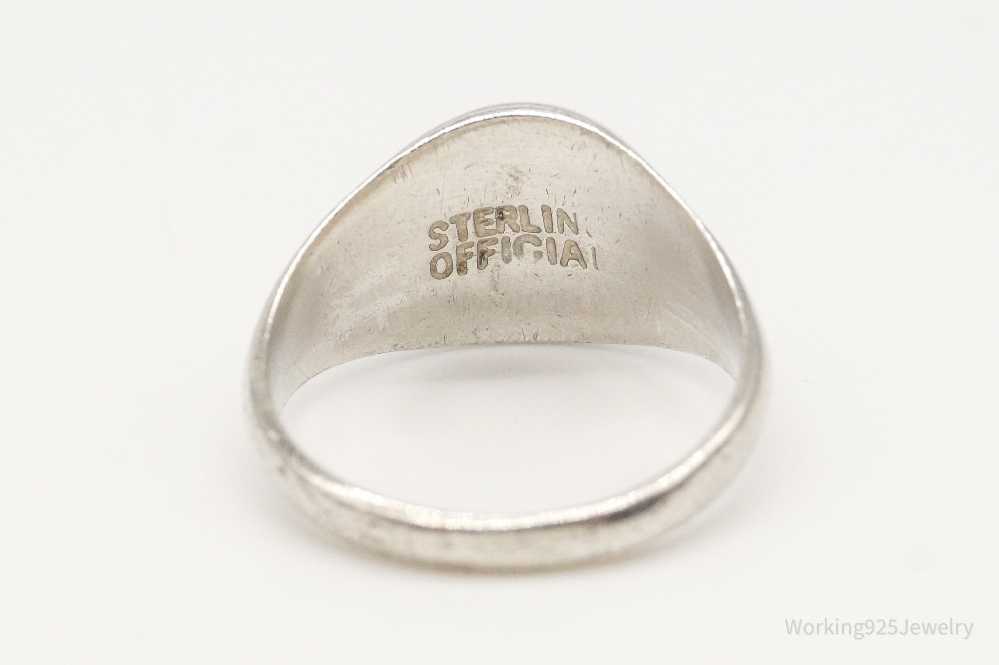 Vintage Official GR YWCA Girl Reserves Sterling Silver Band Ring - Size 6