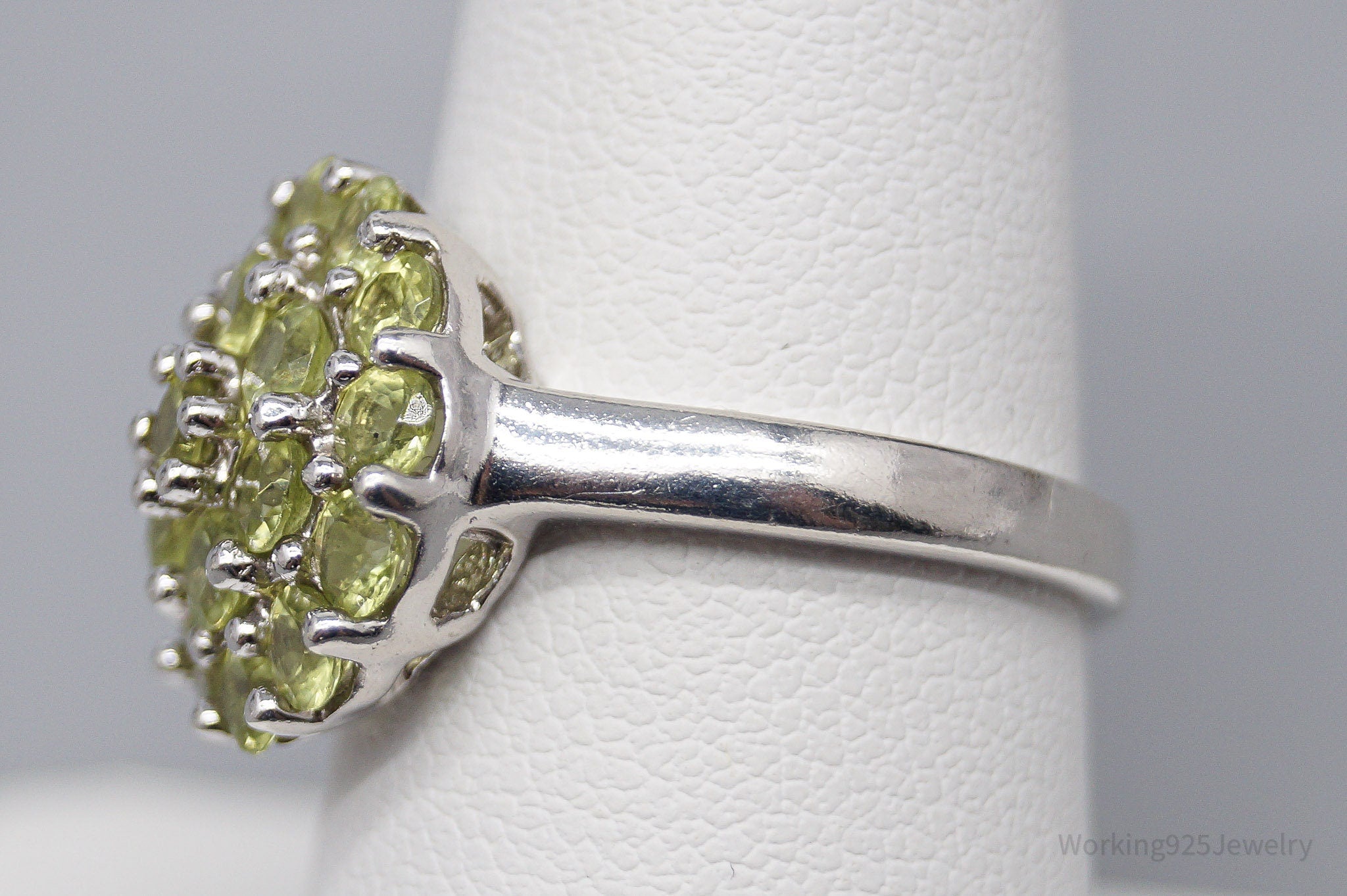JTV HT Green Peridot Sterling Silver Ring - Size 8