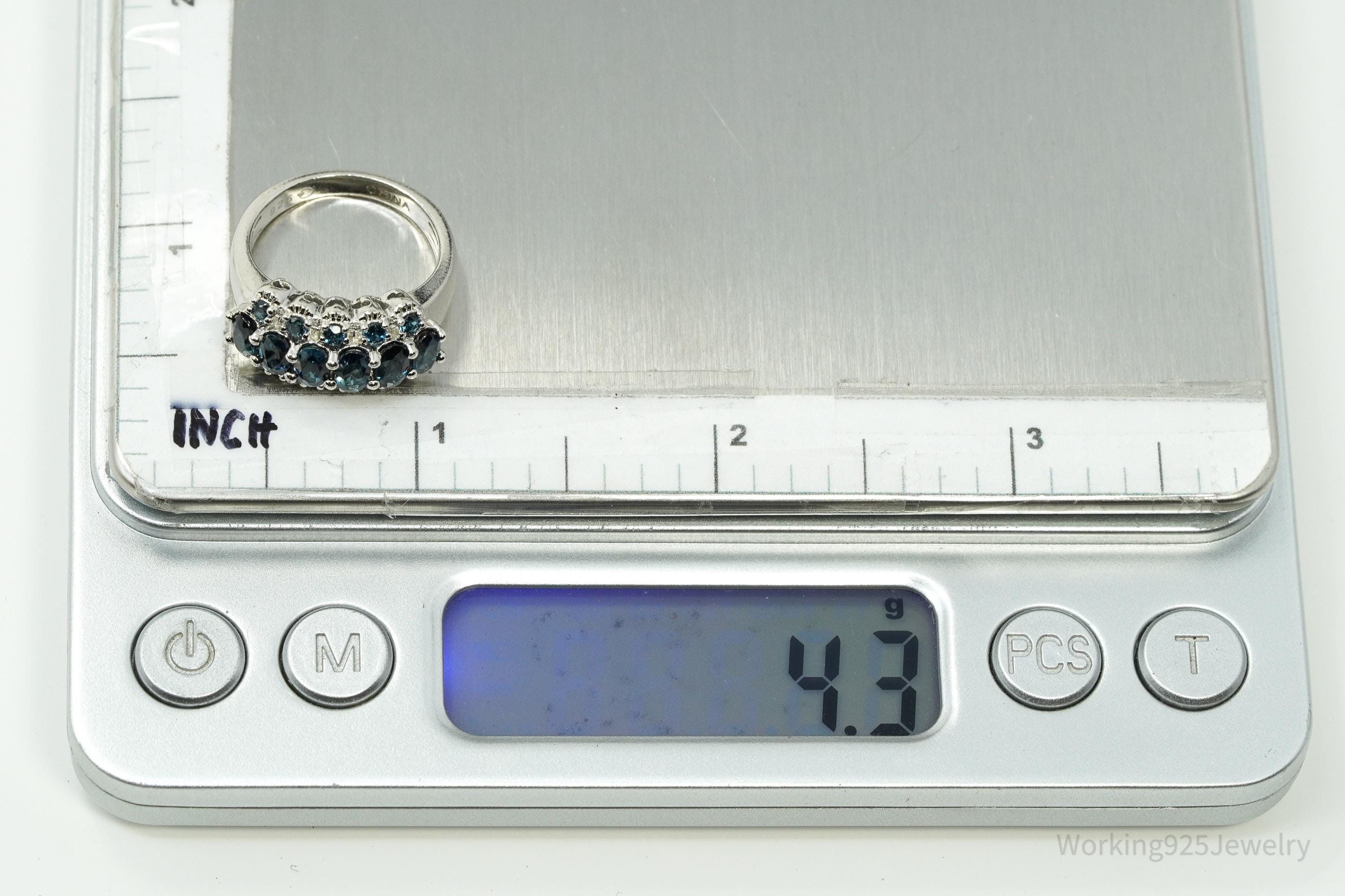 Vintage London Blue Topaz Sterling Silver Ring - Size 5.25