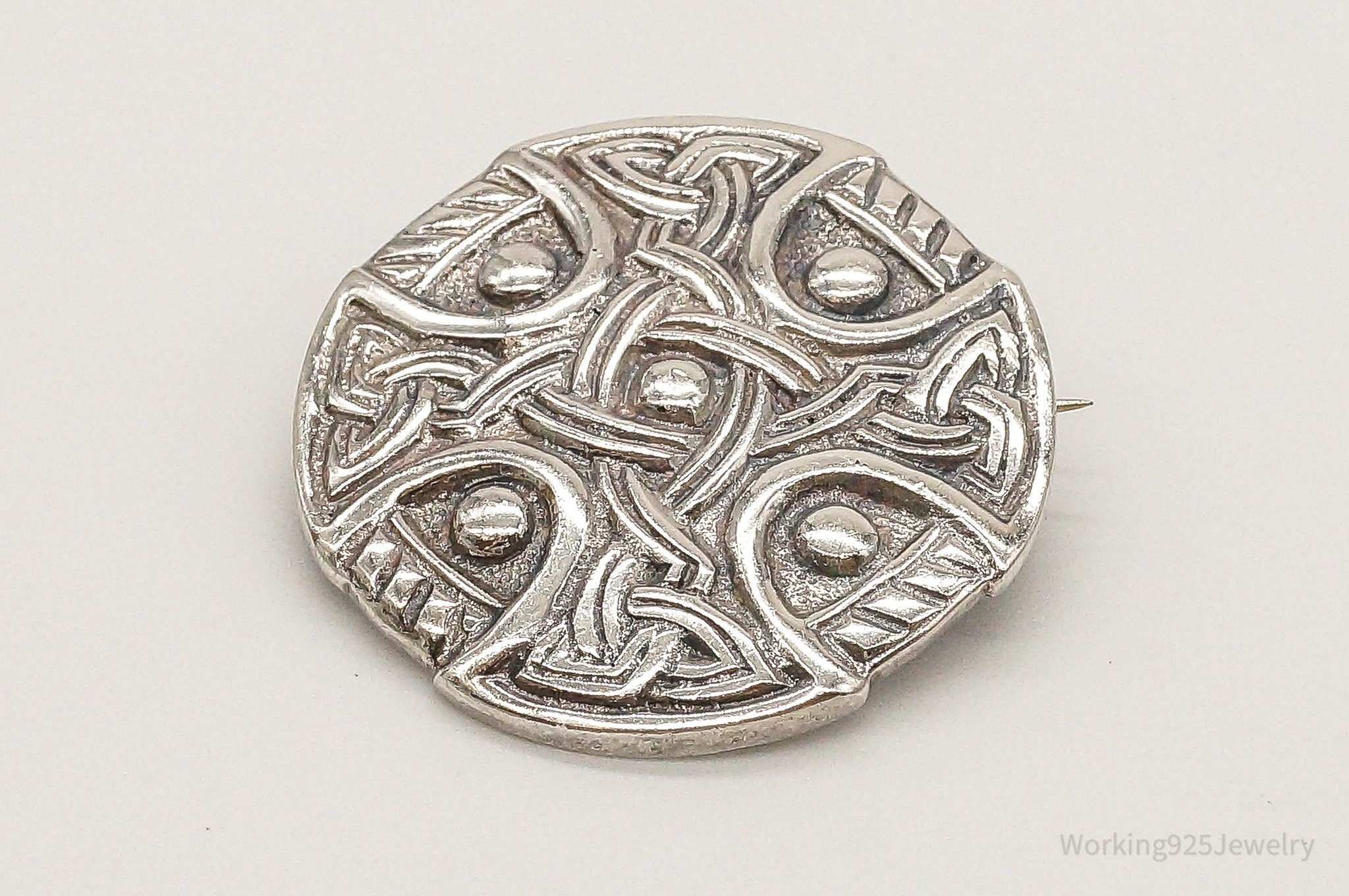 Vintage Robert Allison Scottish Knot Sterling Silver Brooch Pin