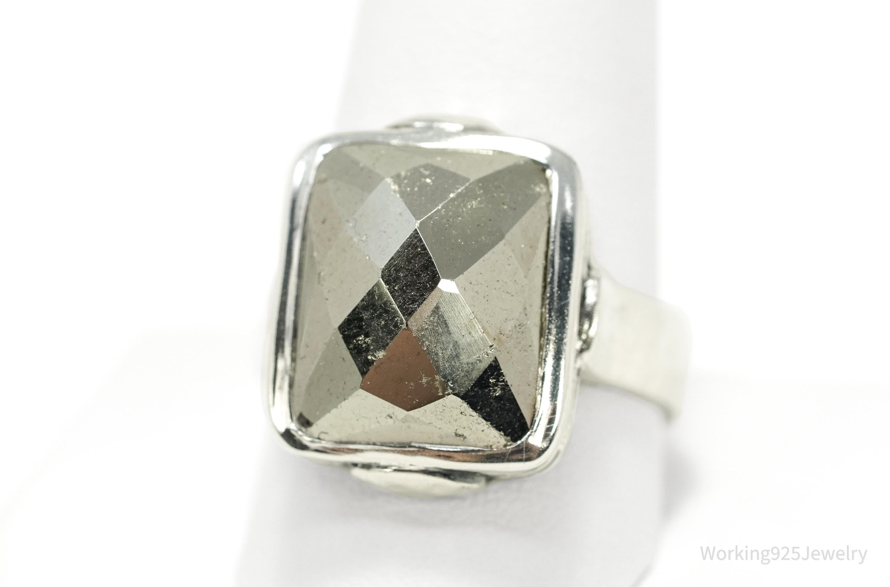 Vintage Designer Silpada Retired Pyrite Sterling Silver Ring - Size 11