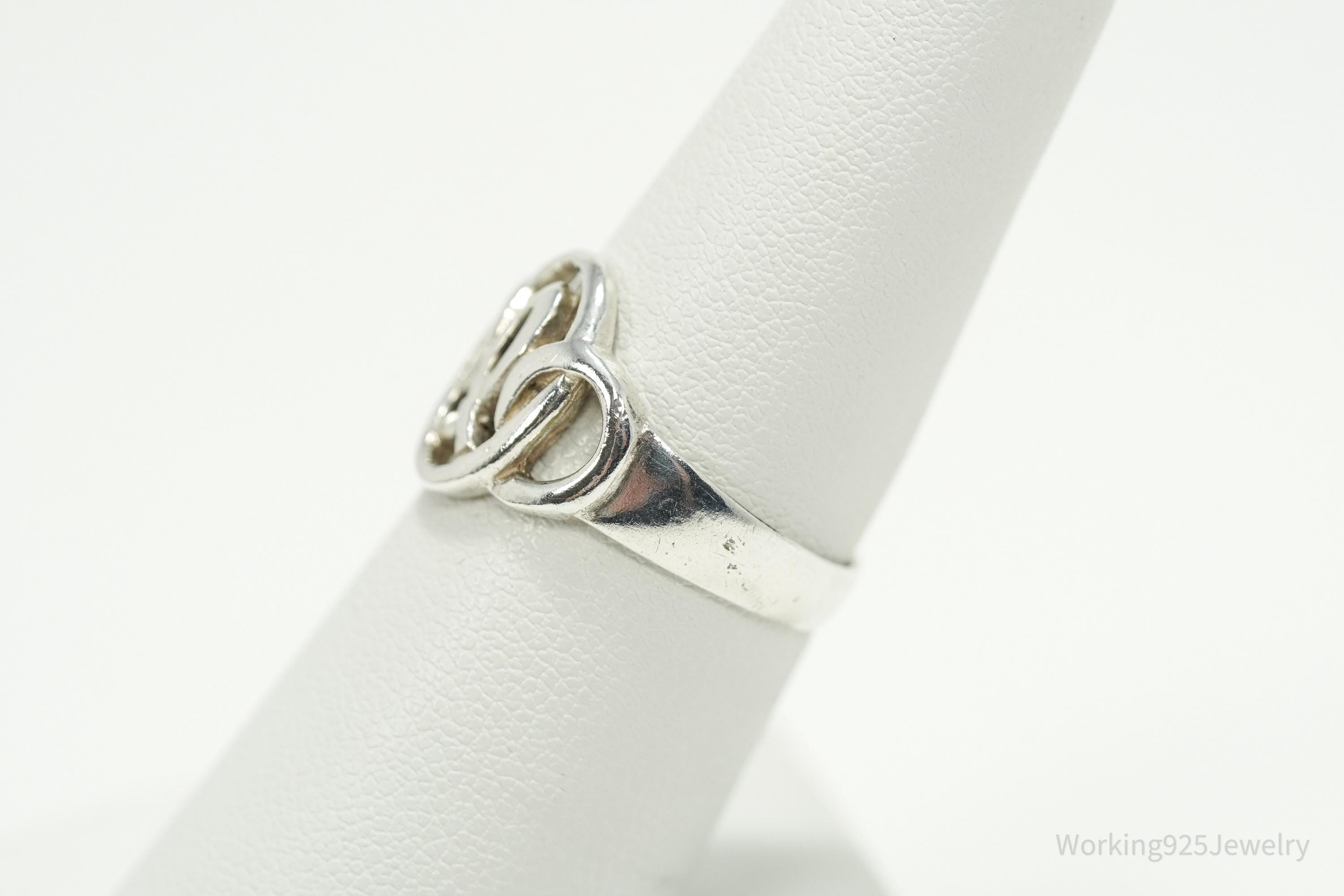 Vintage Ichthus Fish Sterling Silver Ring - Size 7.25