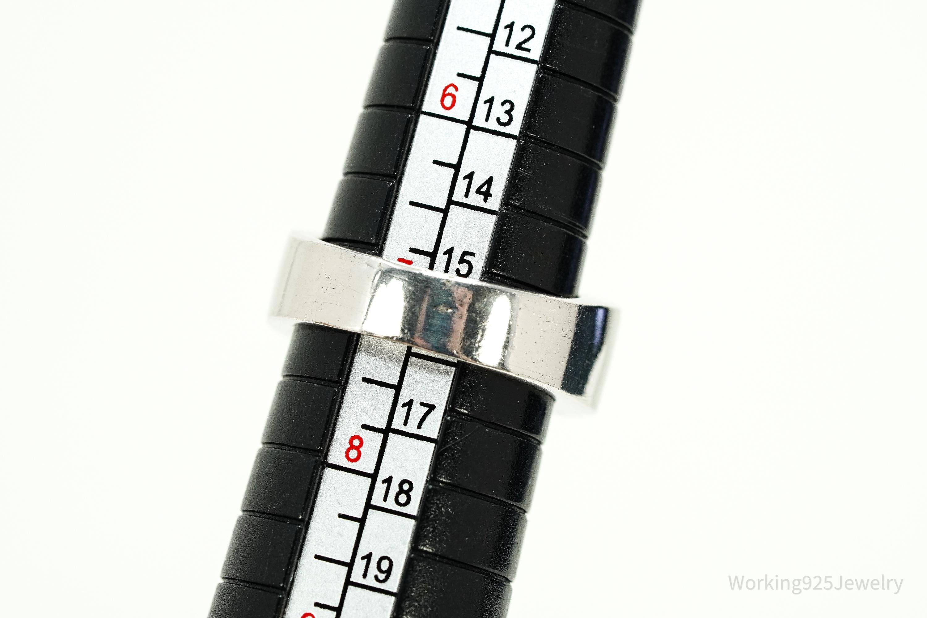 Vintage Pearl & Cubic Zirconia Sterling Silver Ring - Size 7.25