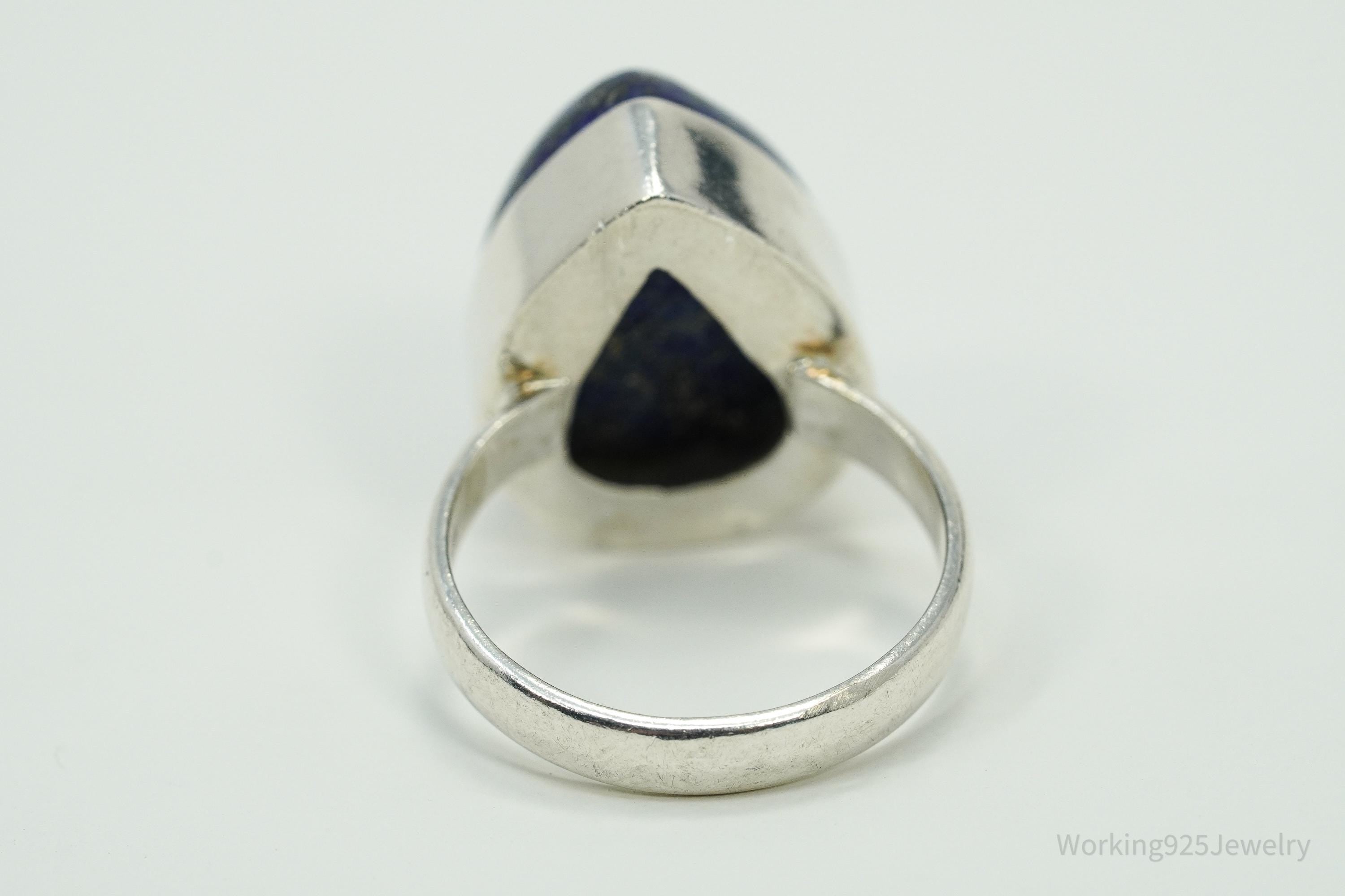 Vintage Lapis Lazuli Sterling Silver Ring - Size 7.25