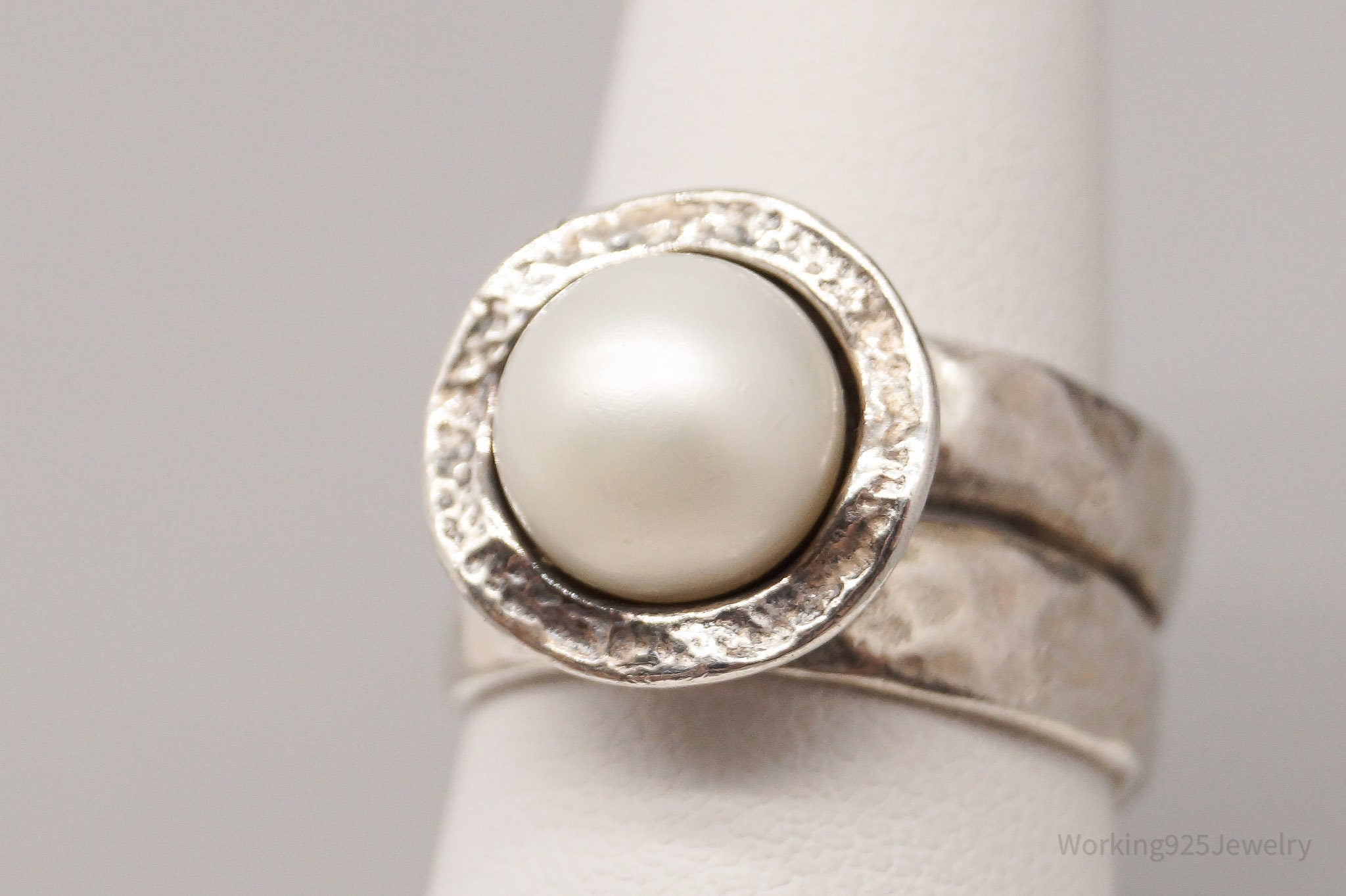 Vintage Shablool Didae Pearl Sterling Silver Ring - Size 8