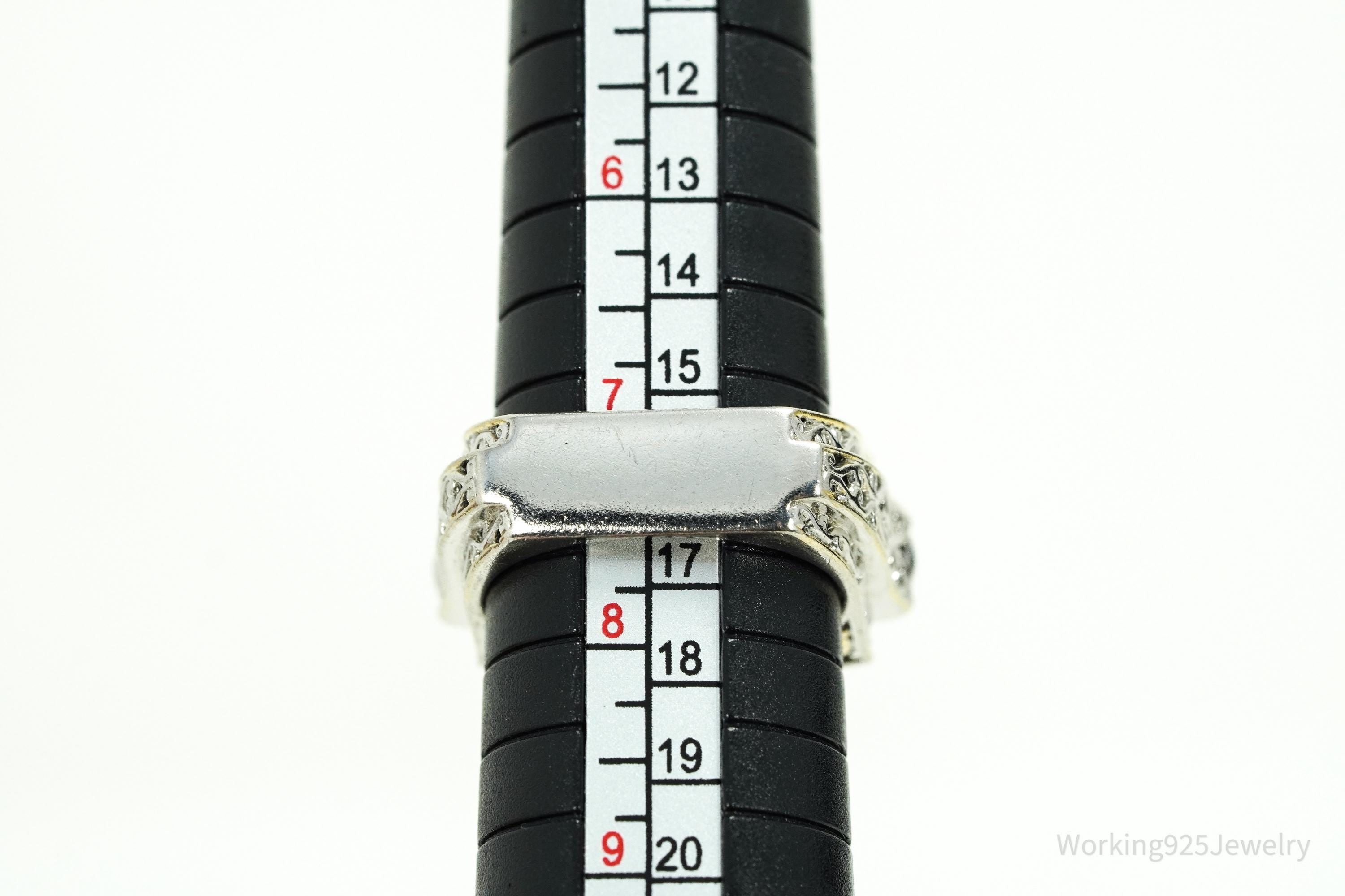 Michael Valitutti White Topaz Gold Vermeil Palladium Sterling Silver Ring Size 7.5