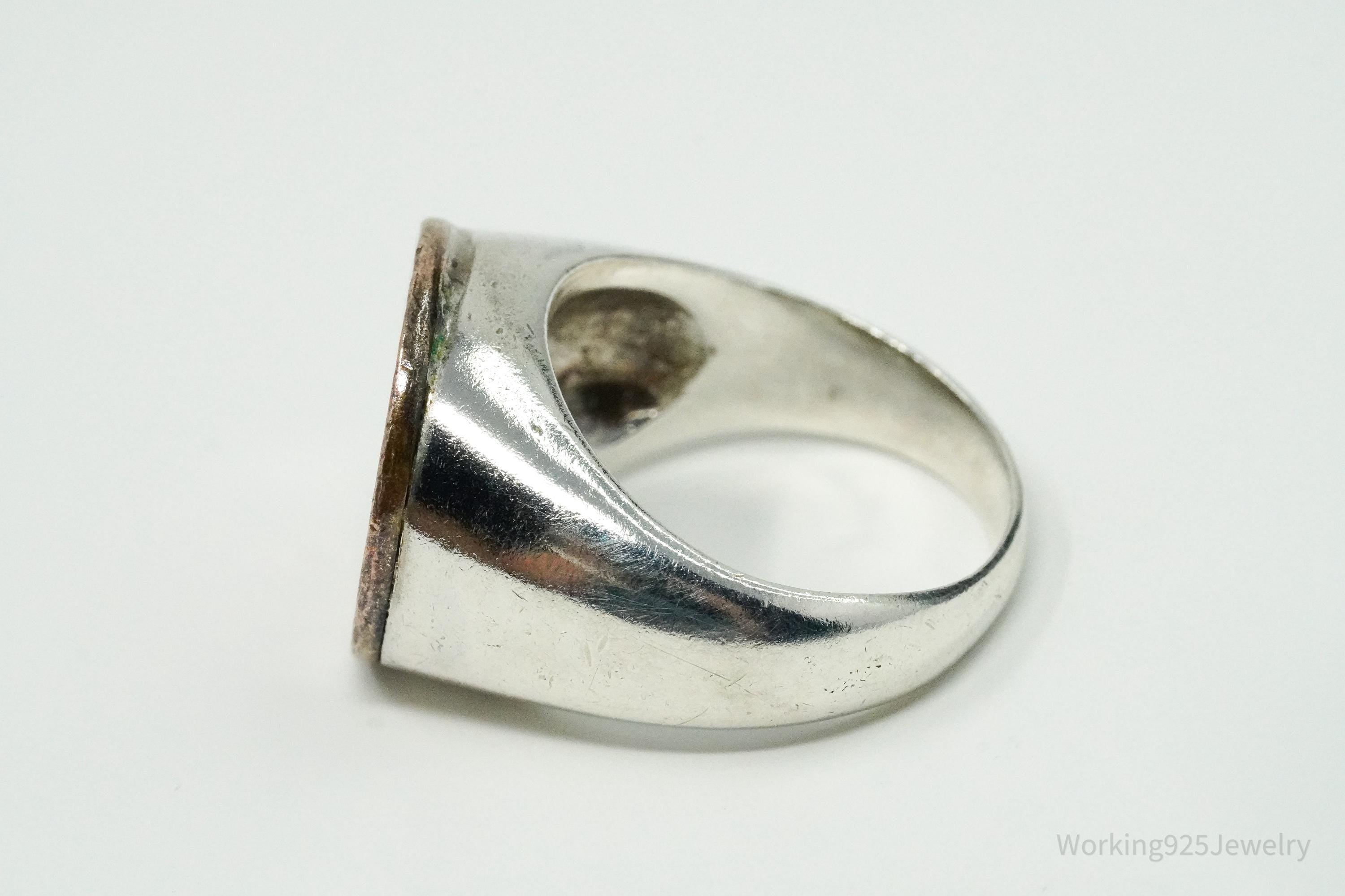 Vintage 1903 Indian Head Cent Penny Silver Ring - Size 10.5