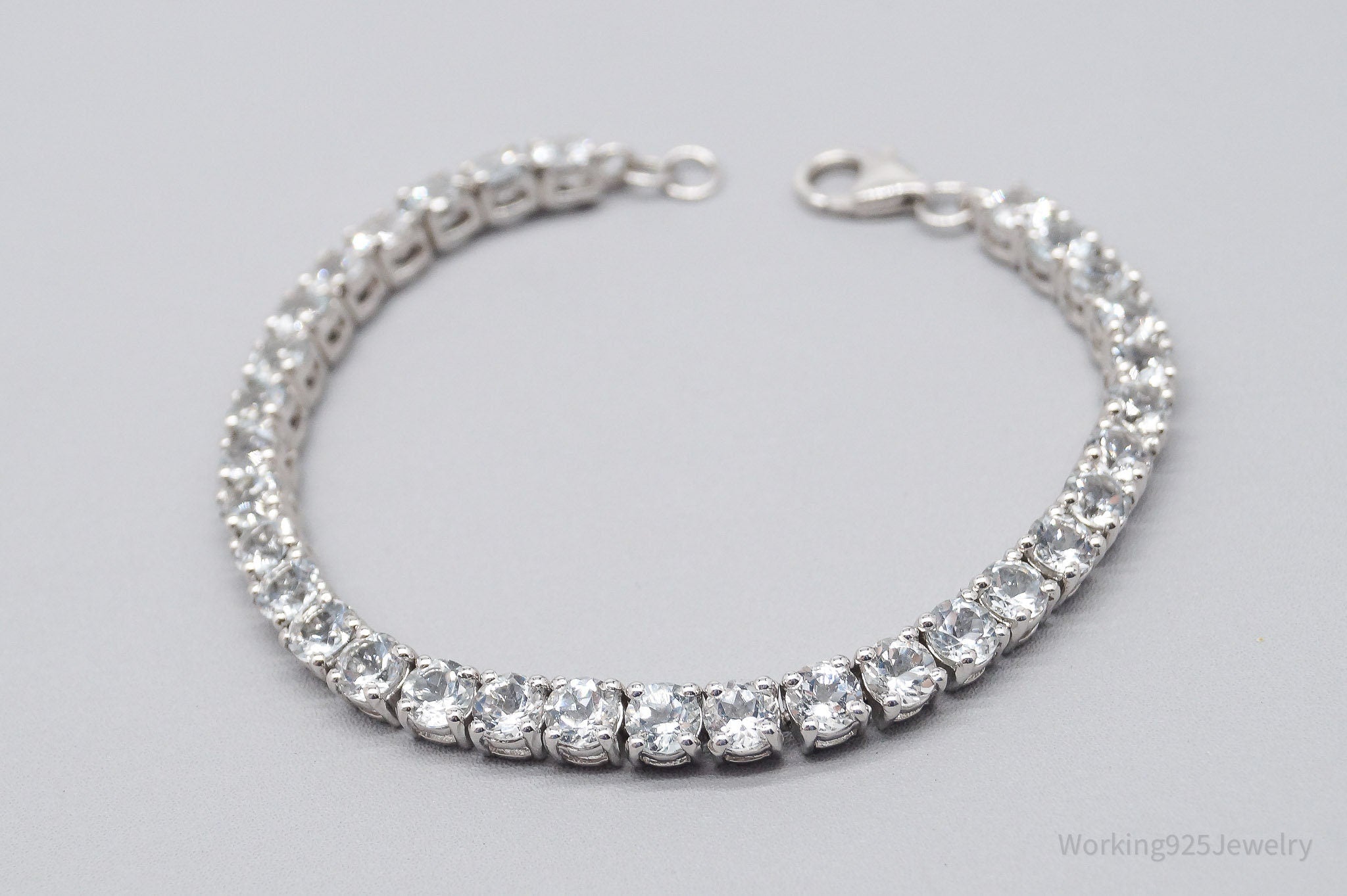 JTV TGGC Large White Topaz Sterling Silver Bracelet - 7.75"