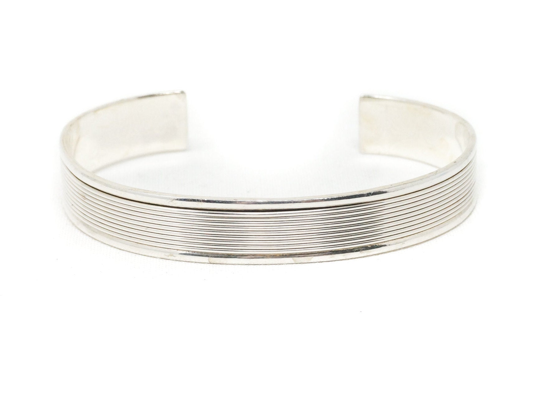 Vintage Southwestern Sterling Silver Brushed Cuff Bracelet