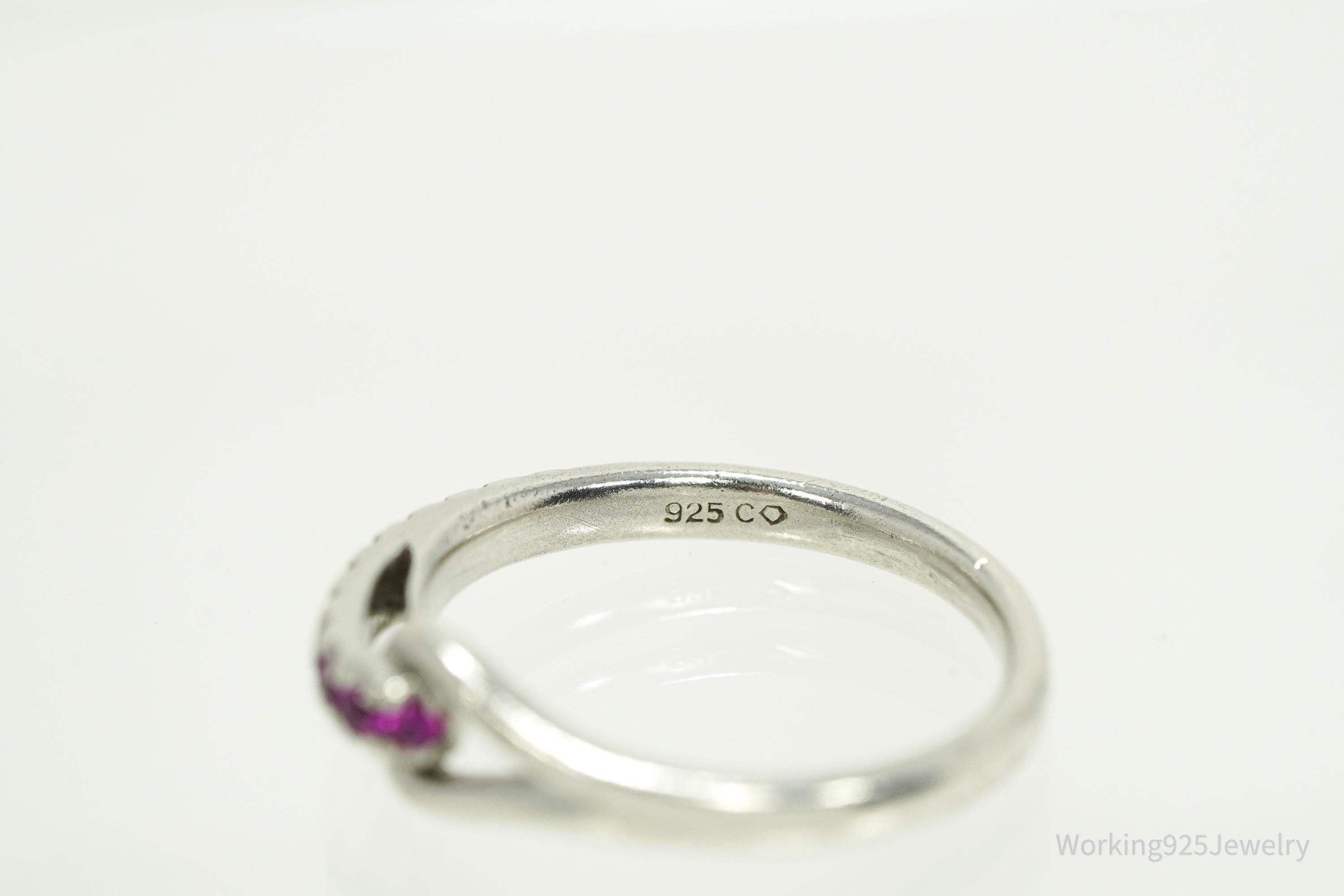 Vintage Ruby Sterling Silver Ring - Size 7