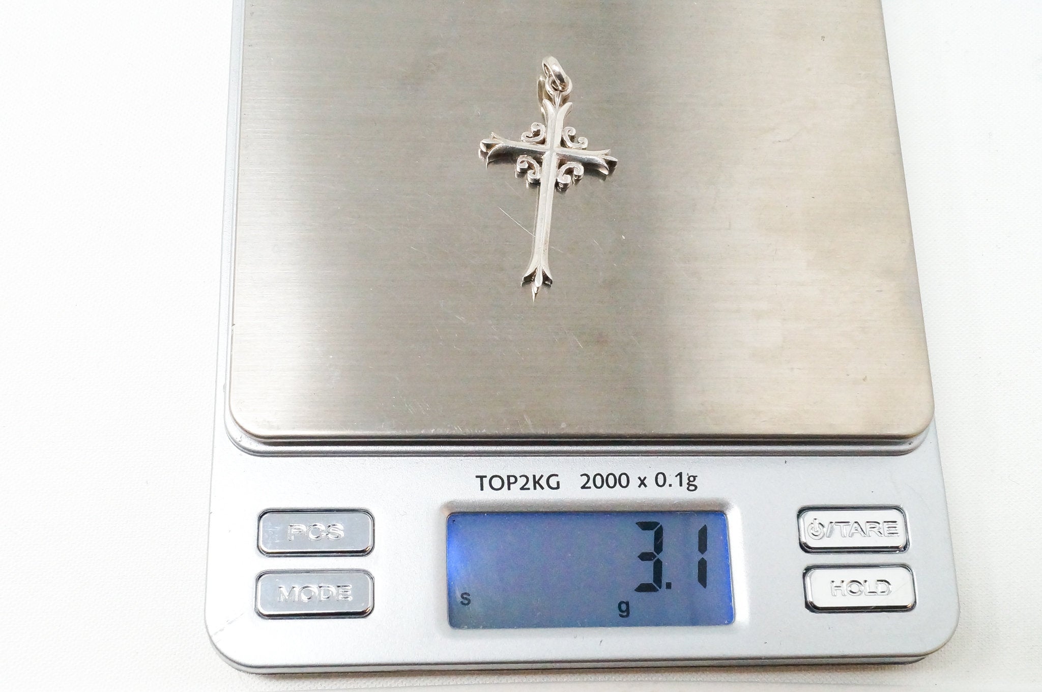 Vintage Cross Sterling Silver Necklace Pendant