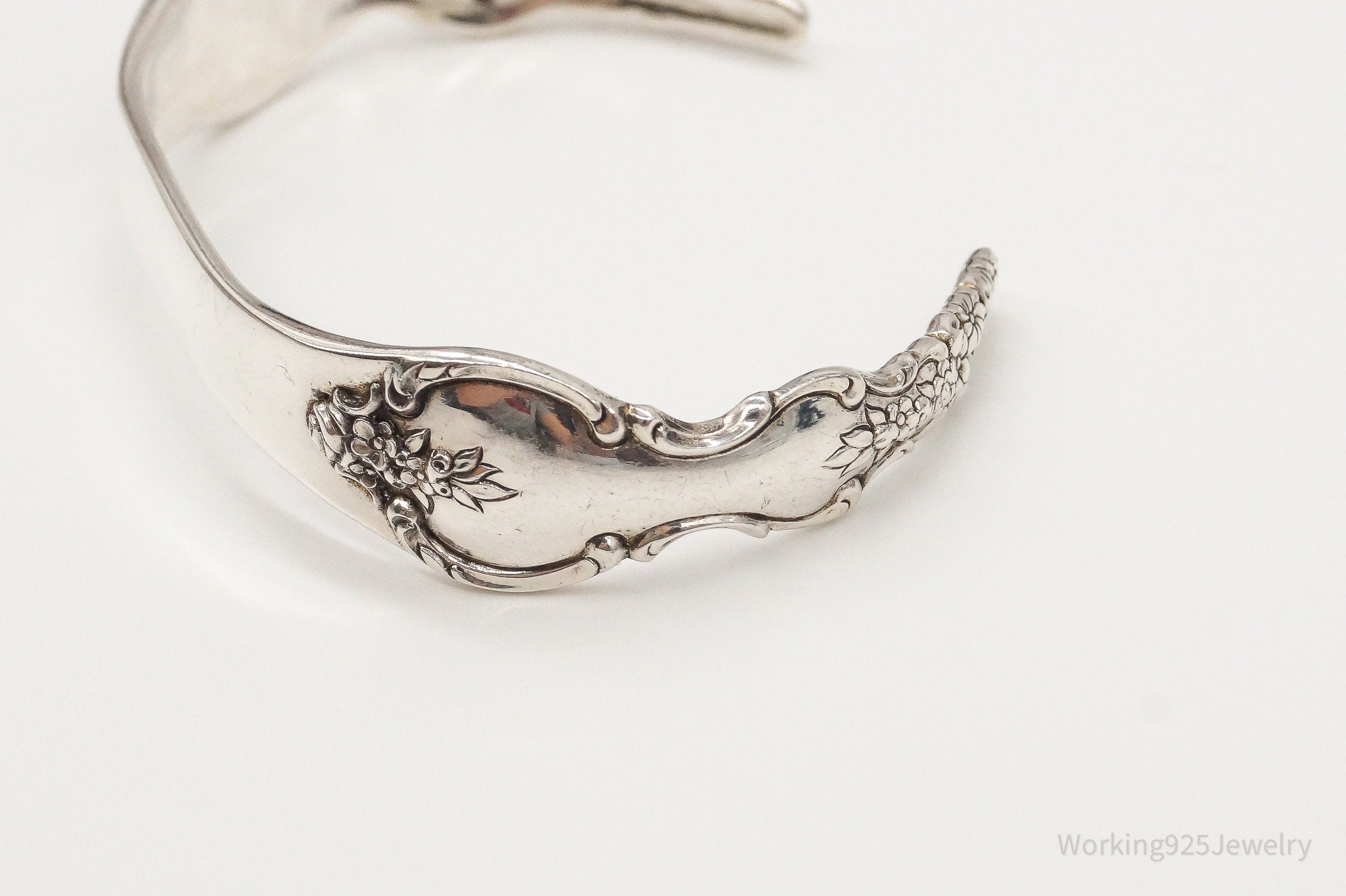 Antique Initials Name Plate International Sterling Silver Cuff Bracelet