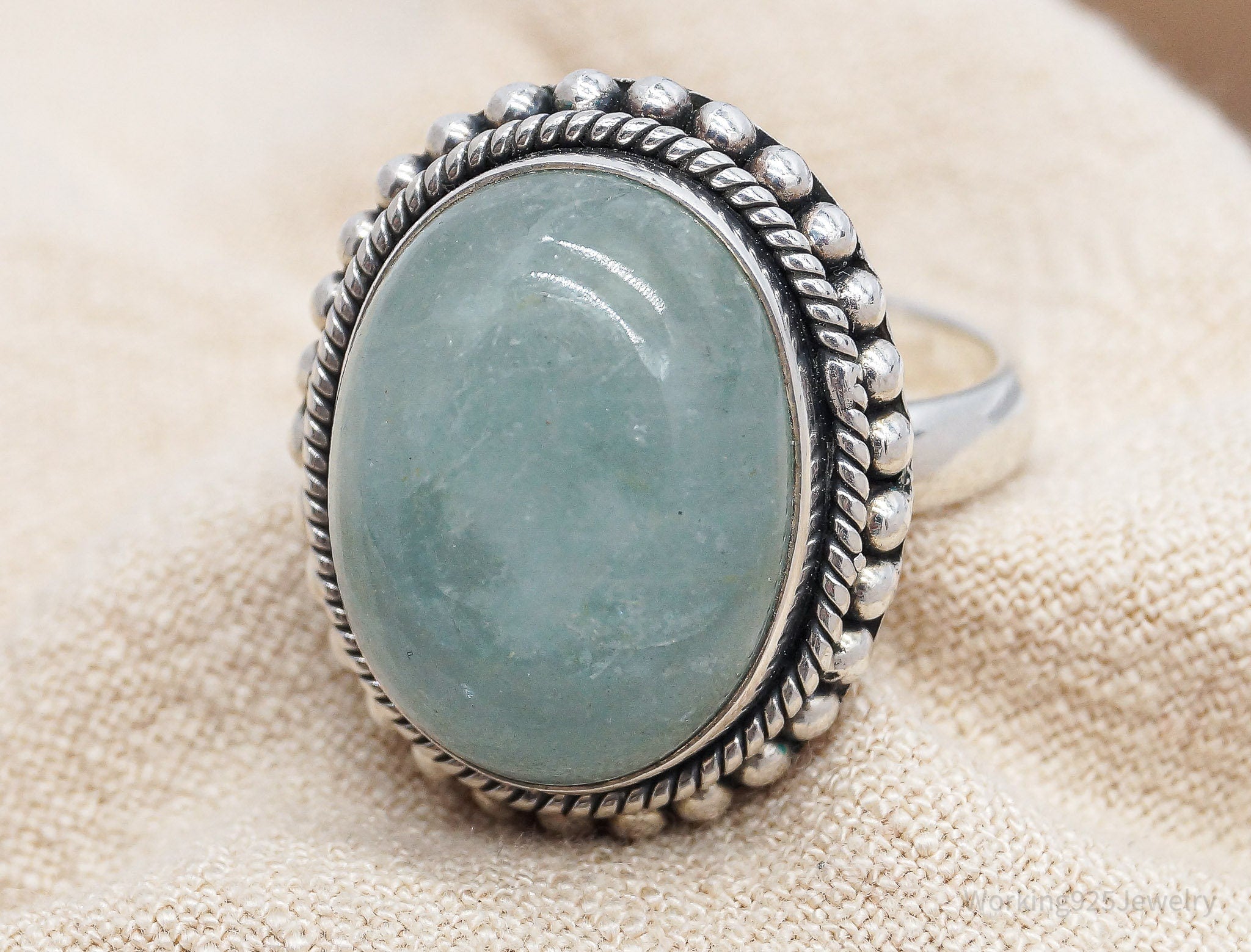 Vintage Doug Paulus Aventurine Sterling Silver Ring - Size 11