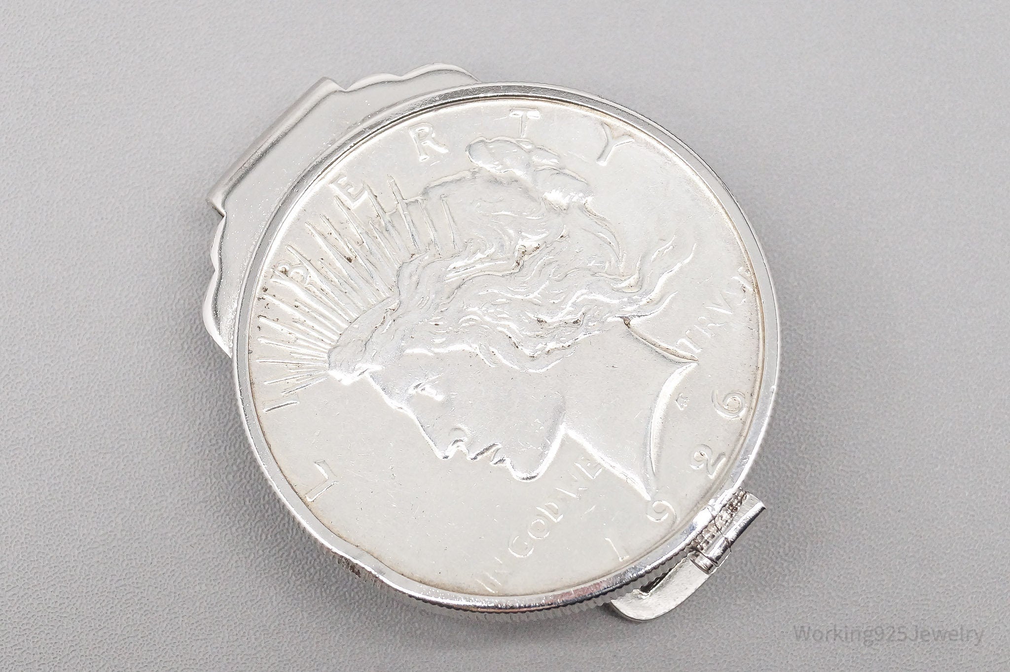 Vintage Anson 1926 Peace Silver Dollar Coin Sterling Silver Money Clip