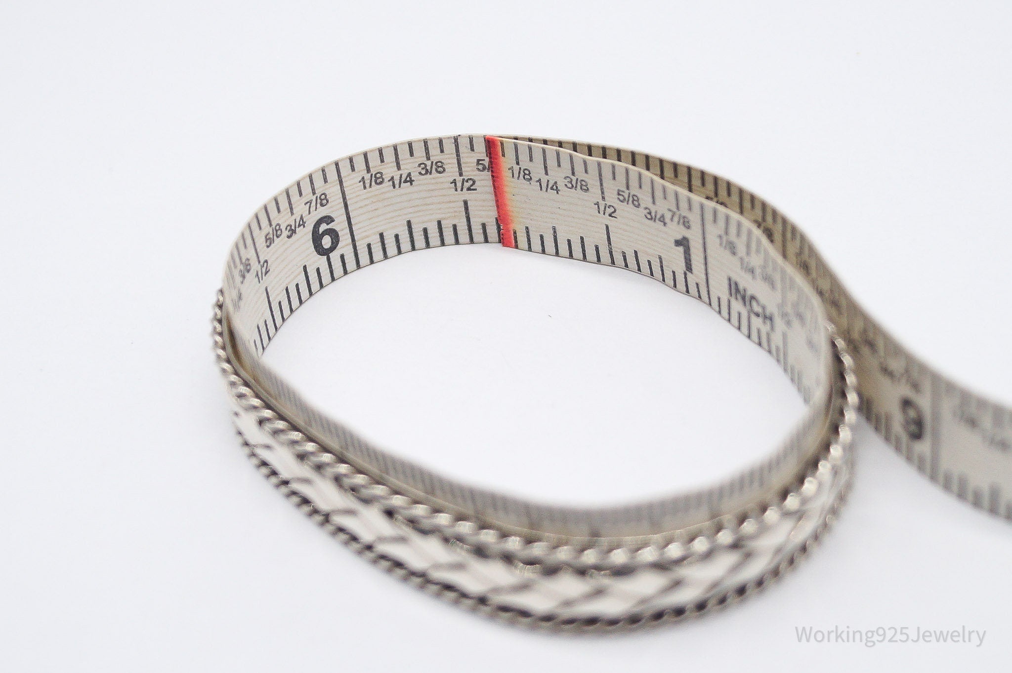 Vintage Southwestern Braid Sterling Silver Cuff Bracelet - 6 5/8"