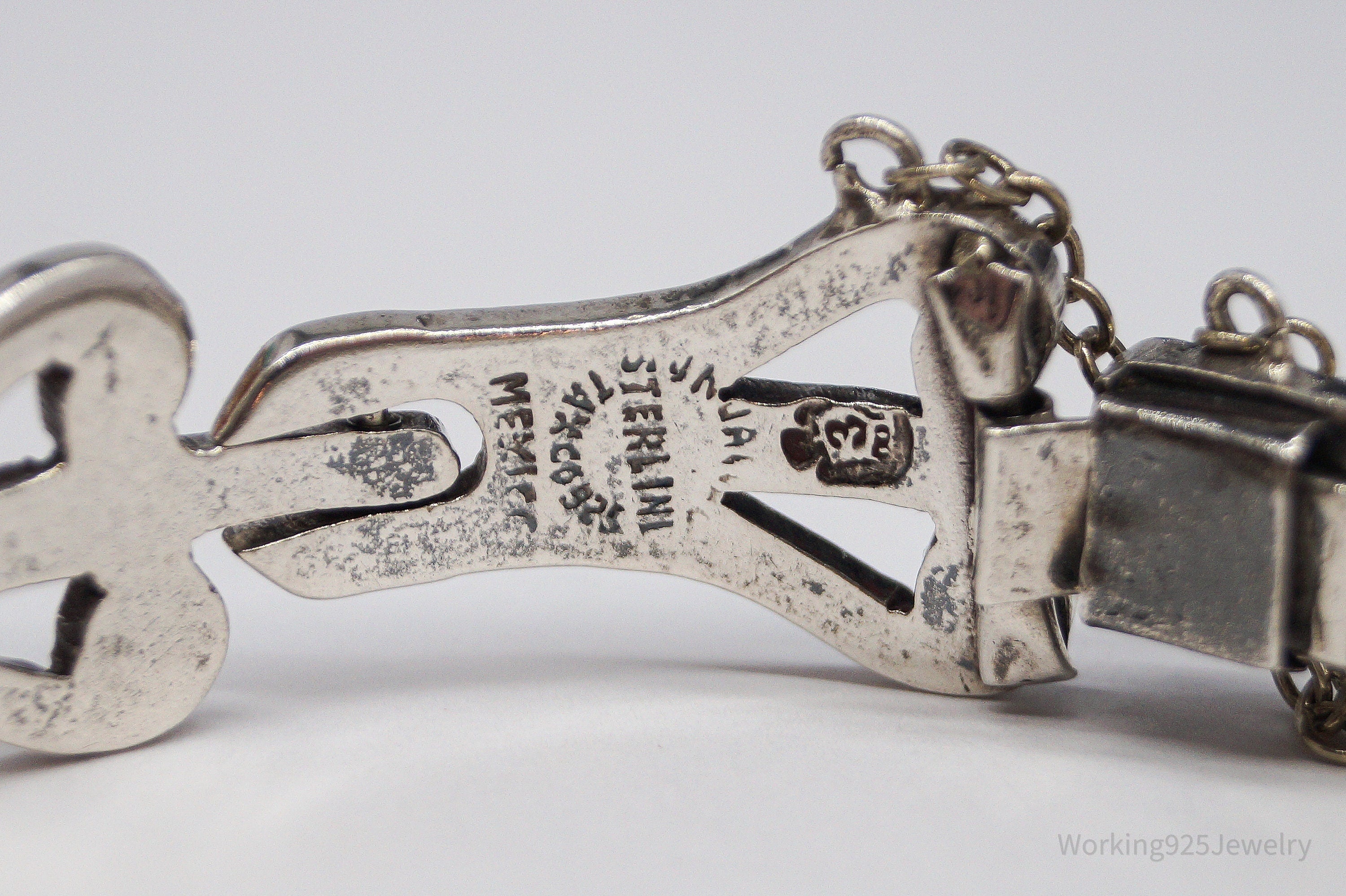 Vintage Mexico Modernist Jacobo Sterling Silver Bracelet - 7"