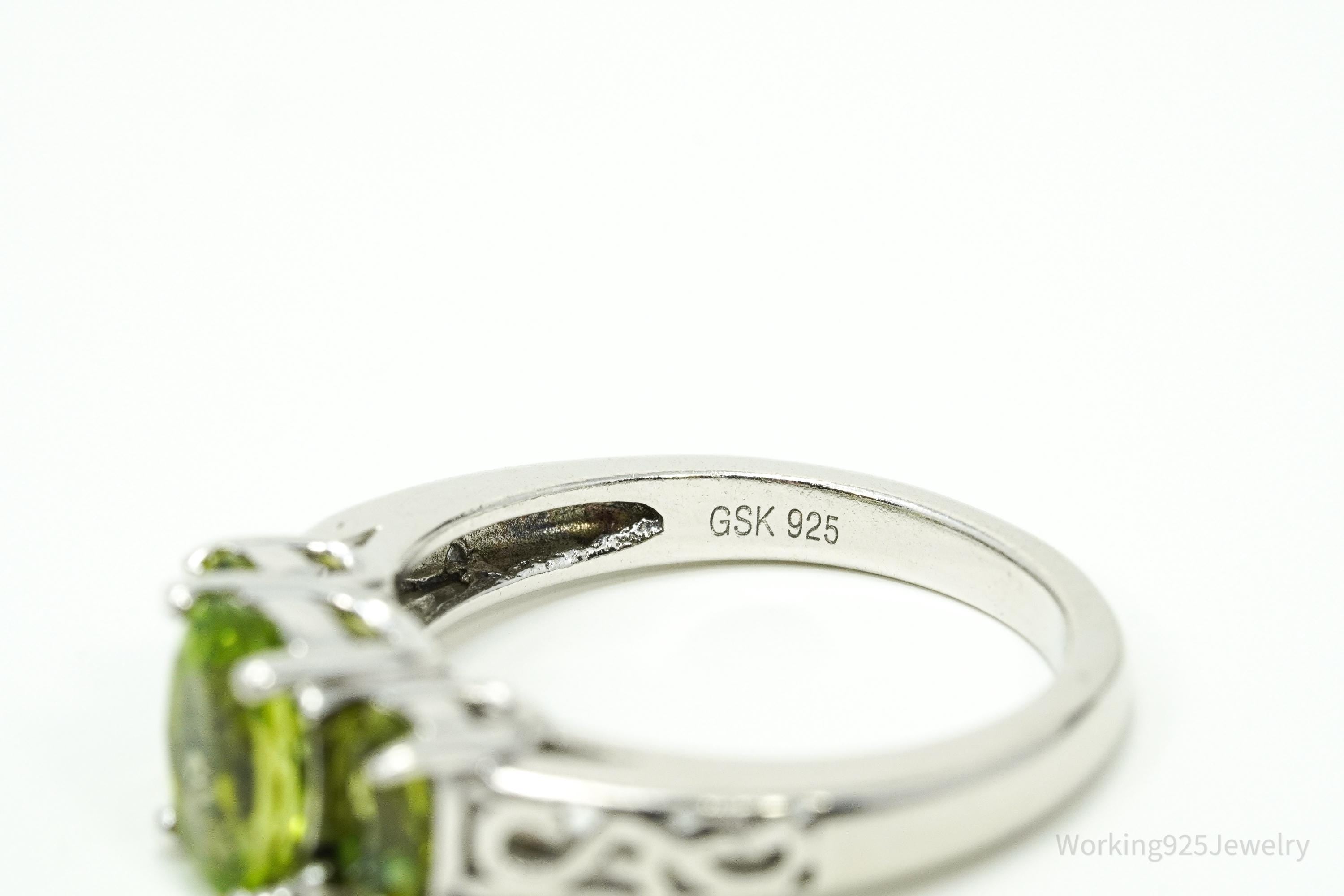 GSK Peridot Sterling Silver Ring - Size 7