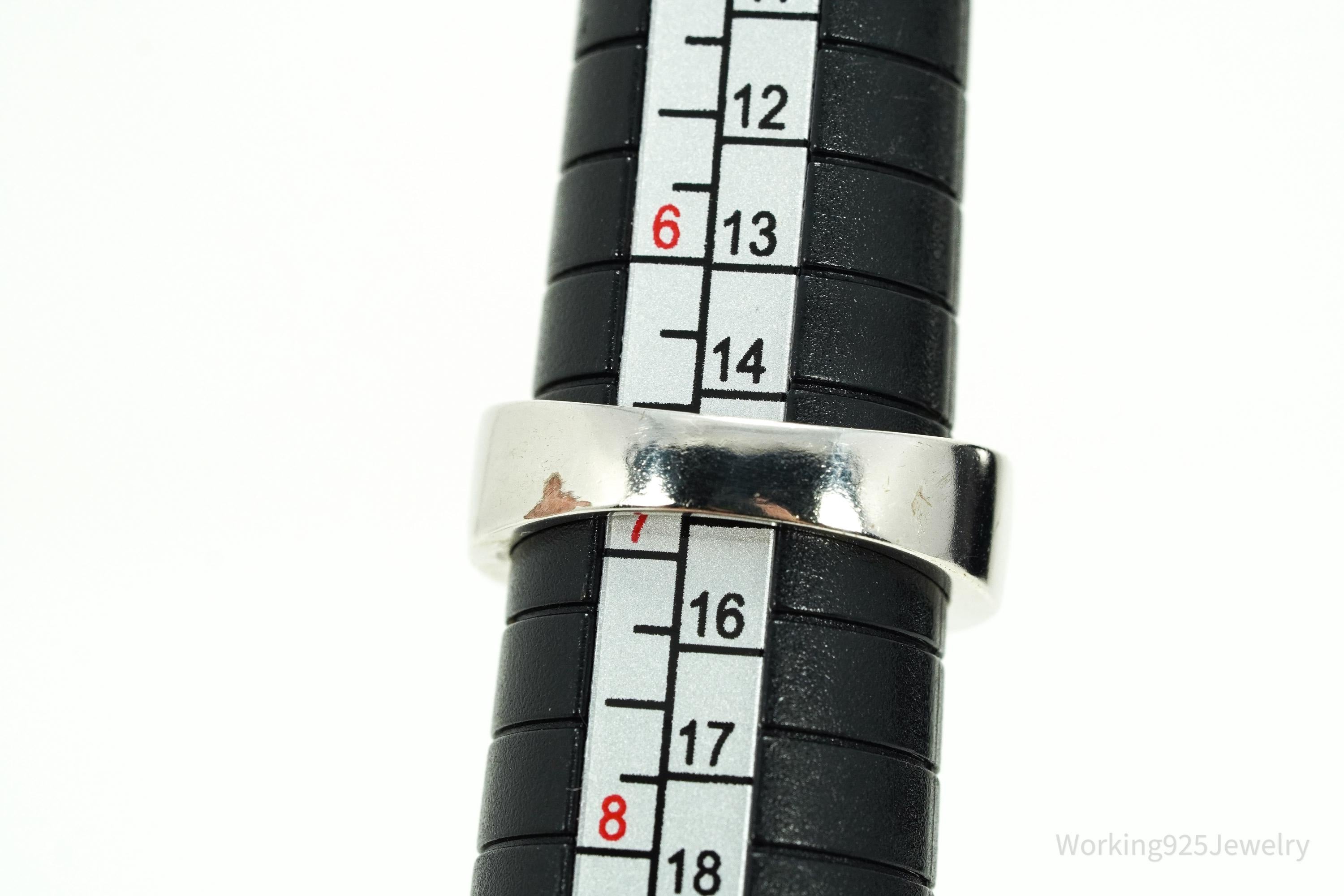 Vintage Faux Diamond Sterling Silver Plated Ring - Size 6.75