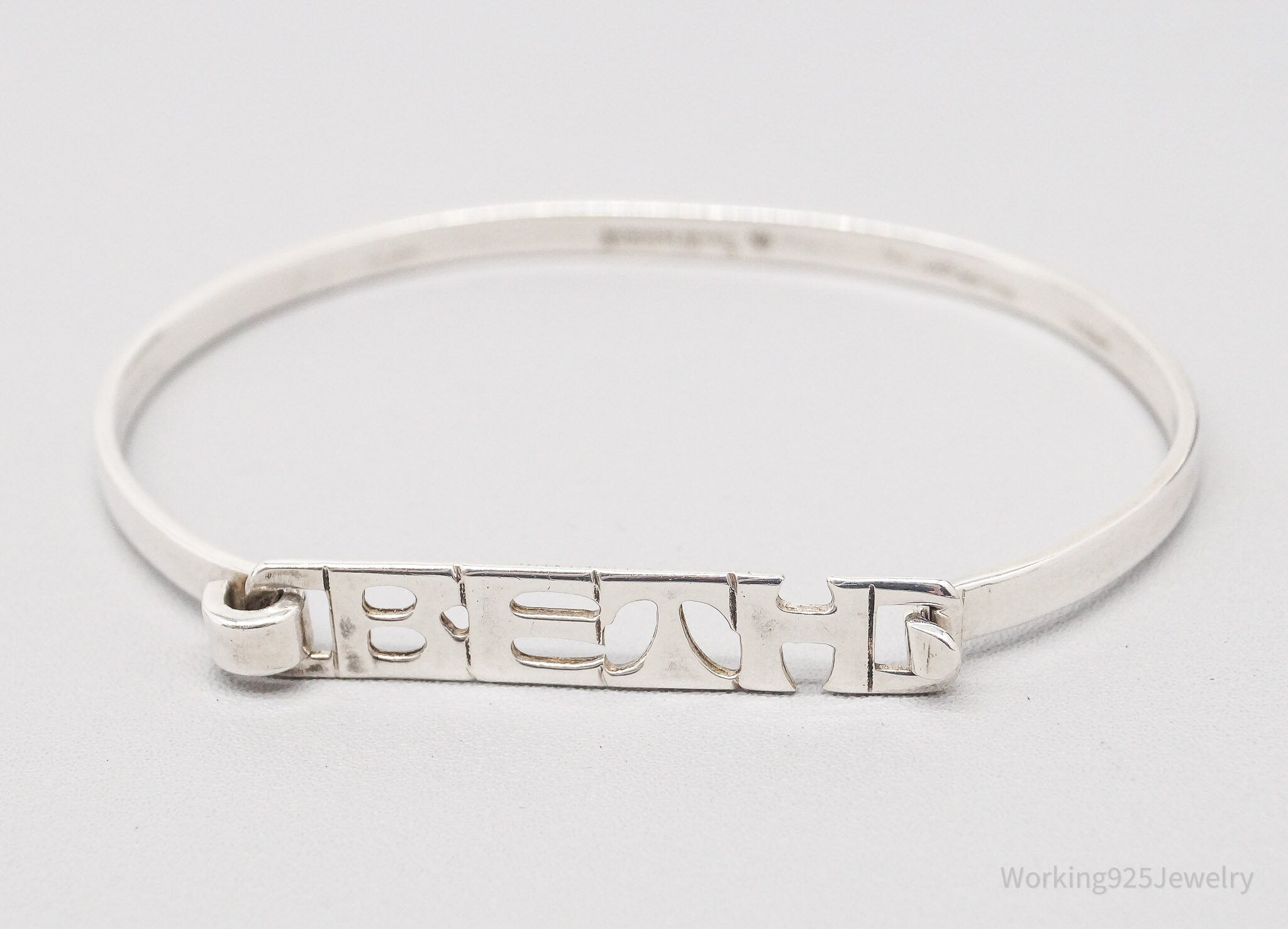 Vintage Leonore Doskow 1970 " BETH " Name Sterling Silver Bracelet