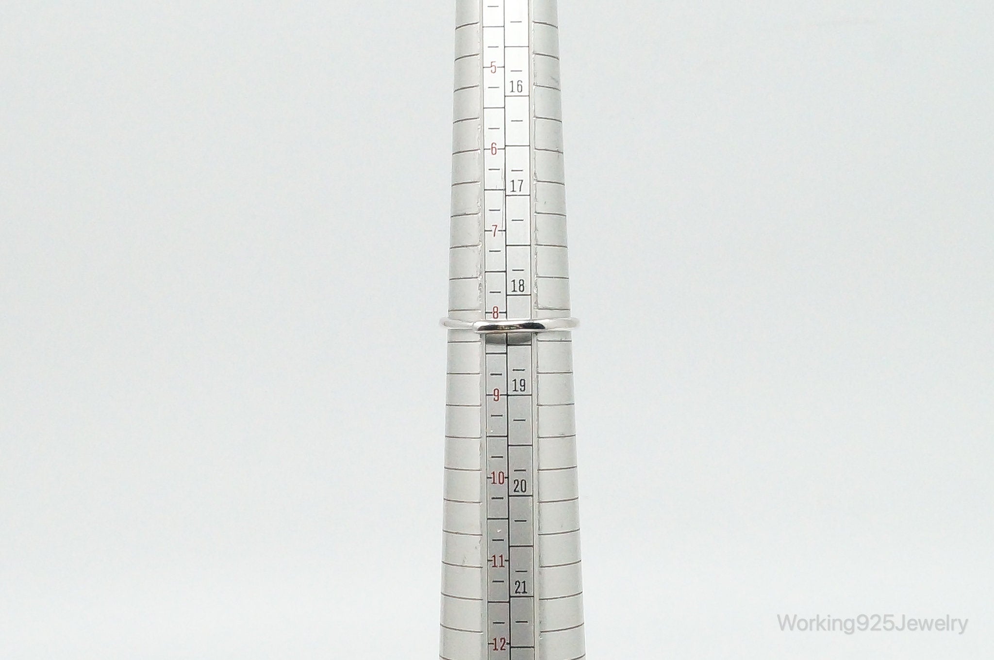 Vintage Art Deco Blue Topaz Cubic Zirconia Sterling Silver Ring - Size 8.25 Adj.