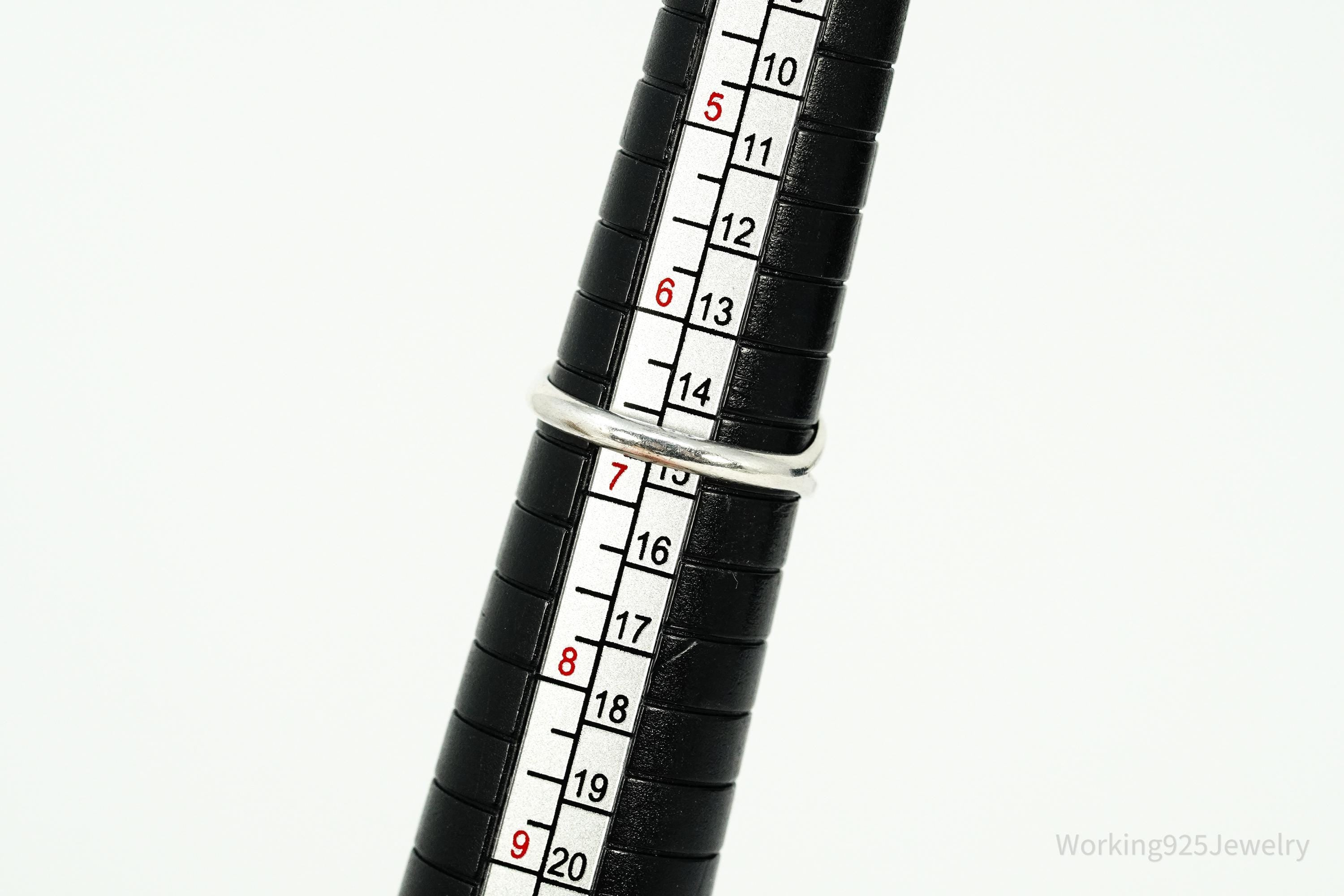 Vintage Native American Turquoise Sterling Silver Ring - Size 6.75