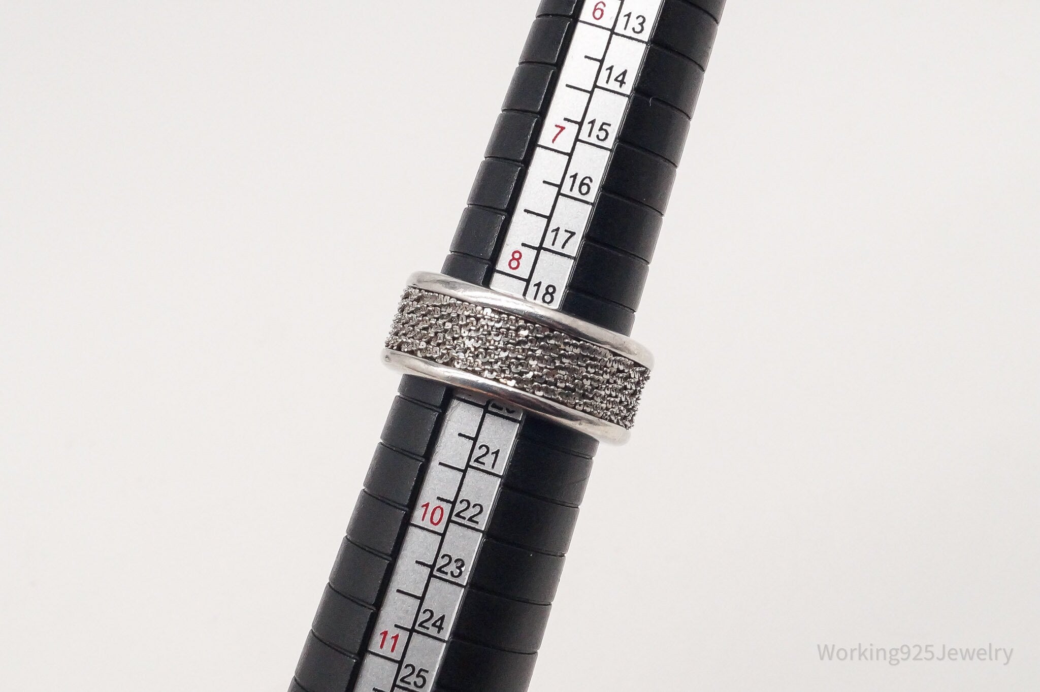 Vintage Italian Designer Milor Sterling Silver Band Ring - Size 8.75