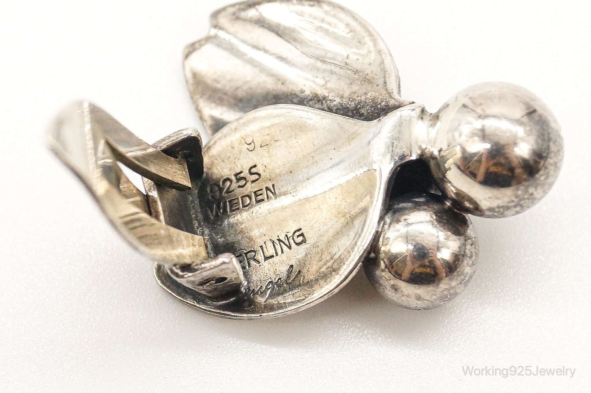 Vintage Rare Sweden Modernist Mic Neugel Sterling Silver Earrings