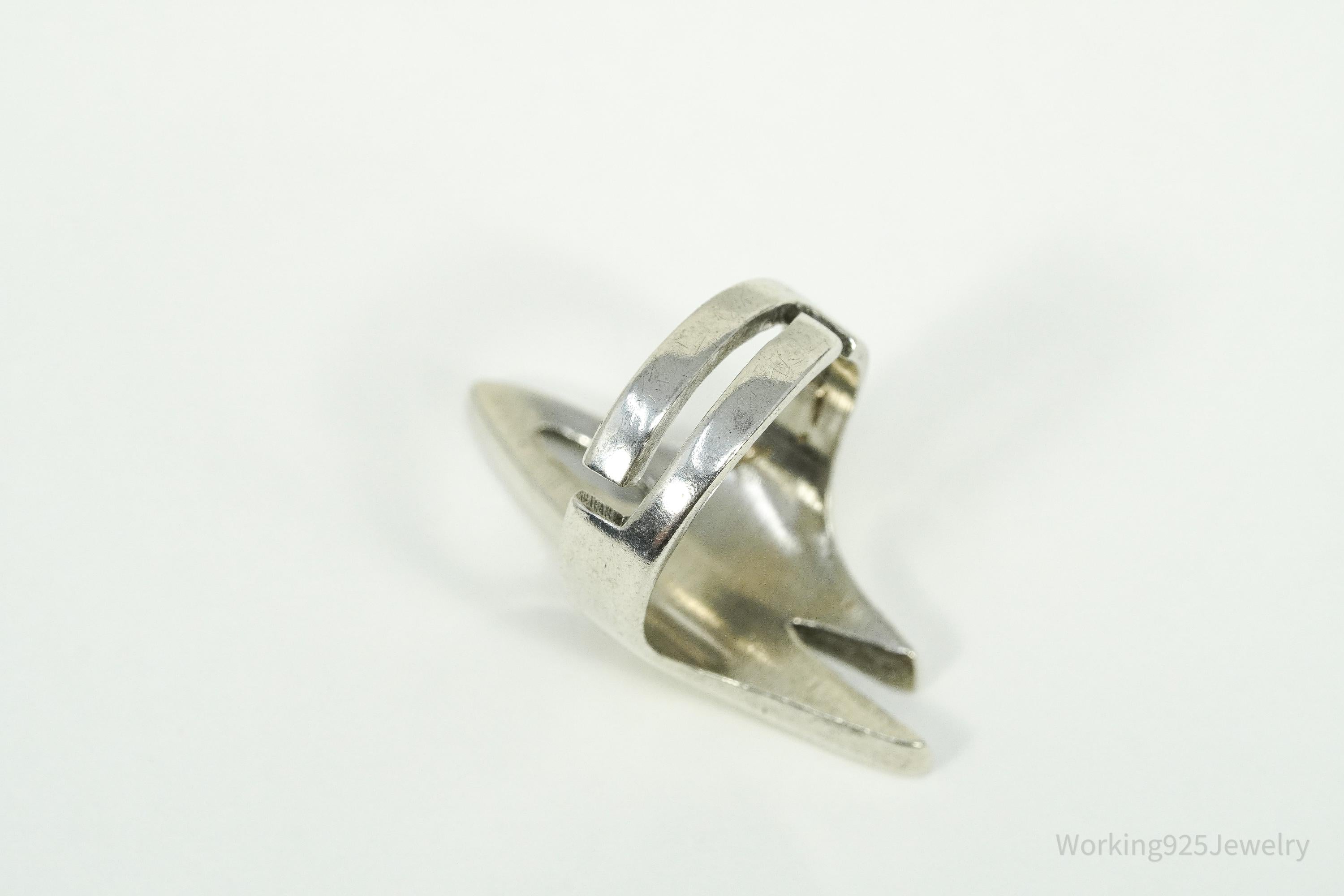 Rare Vintage Danish Modernist Sterling Silver Ring - Size 6.5