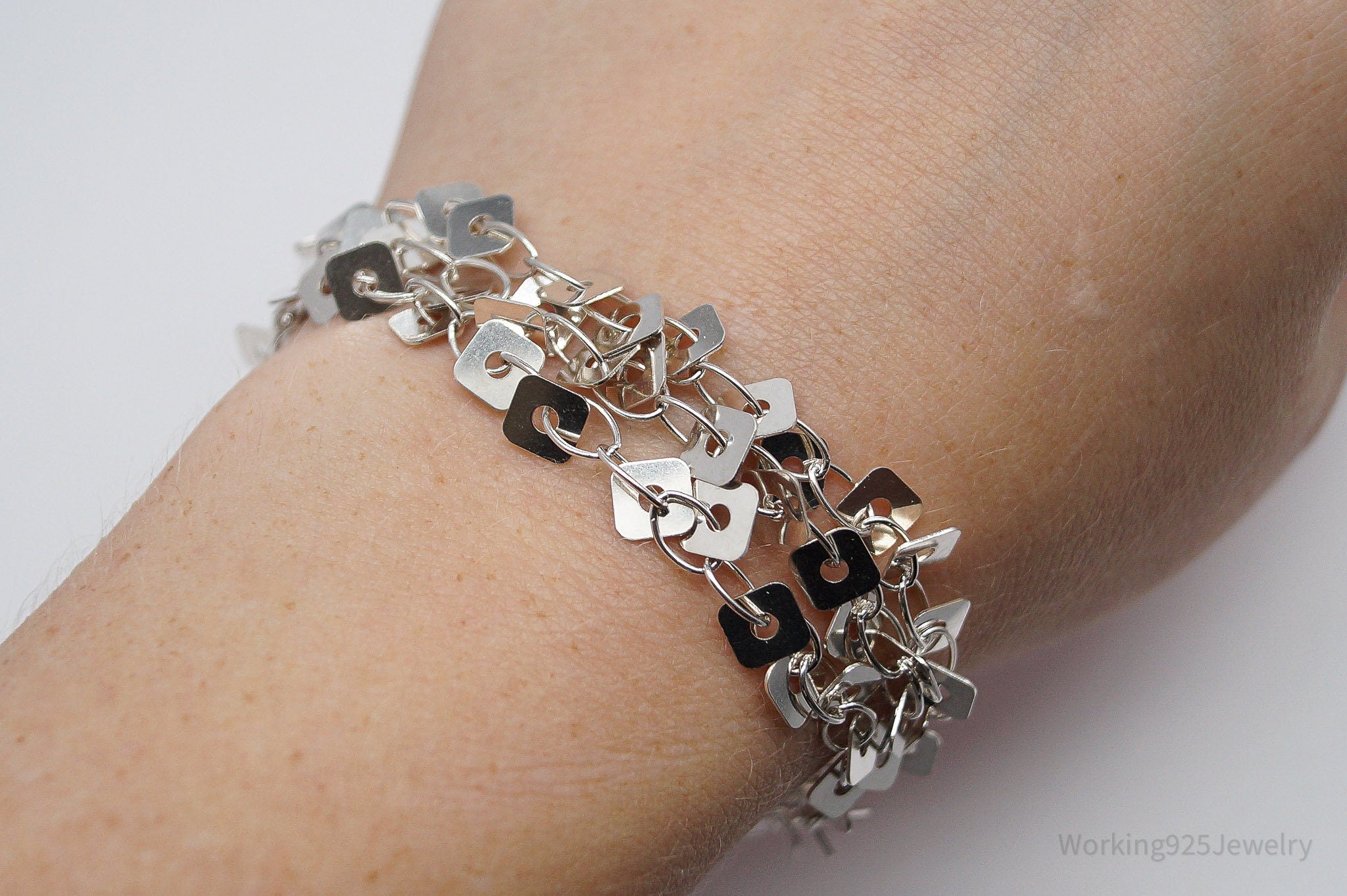 Vintage Italian Designer MILOR Sterling Silver Bracelet - 7 5/8"