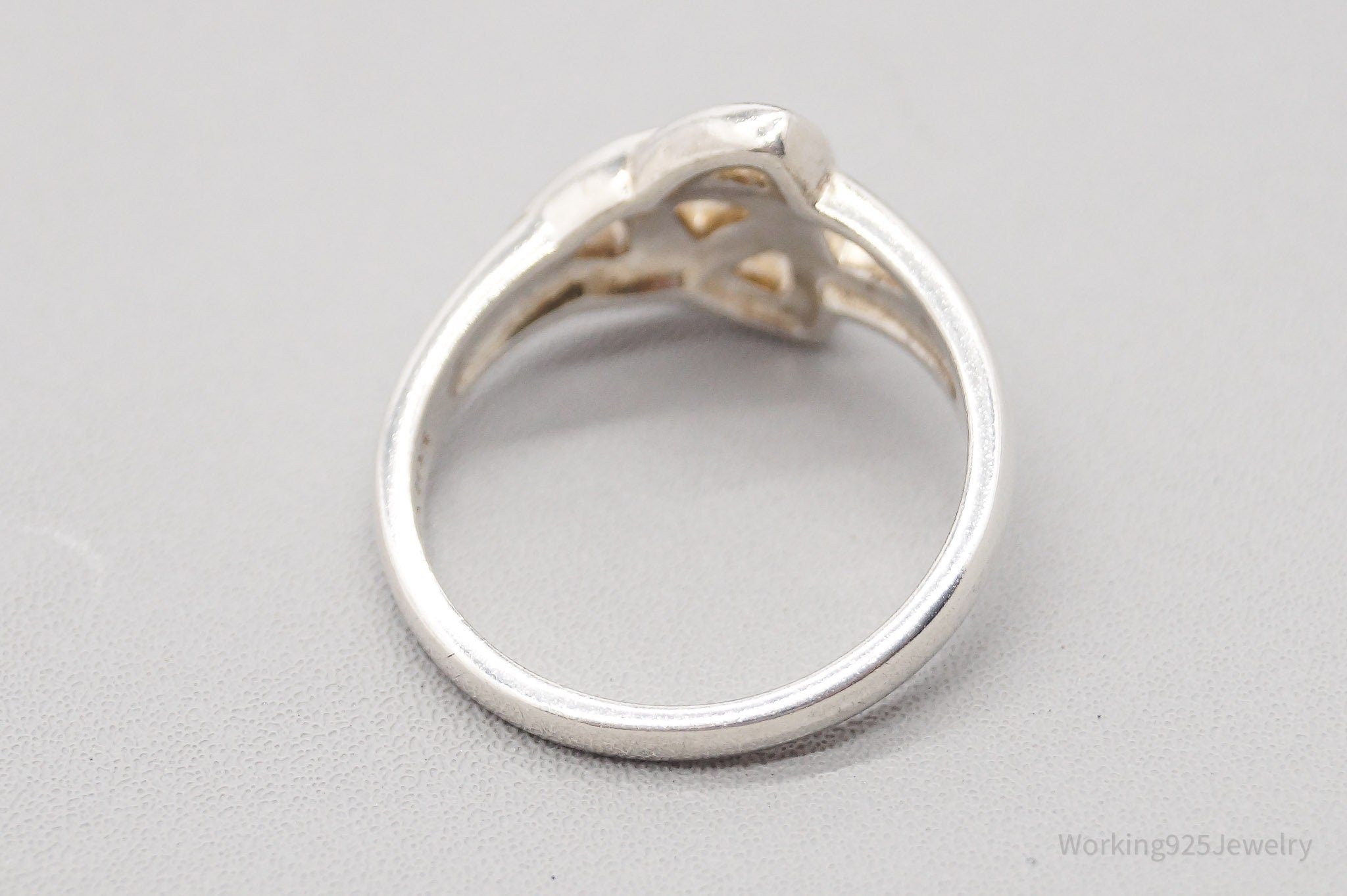 Vintage Irish Designer Trinity Celtic Knot Sterling Silver Ring - Size 7