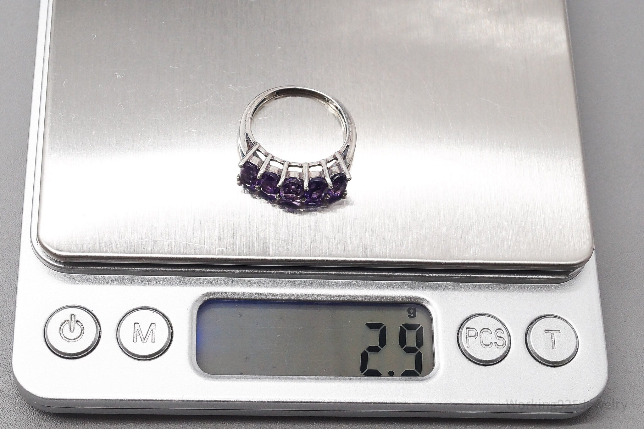 Vintage Amethyst Sterling Silver Ring - Size 7